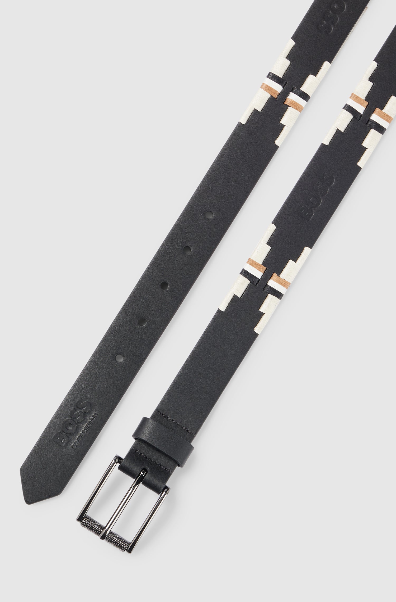 Boss Equestrian Polo Belt Signature Black