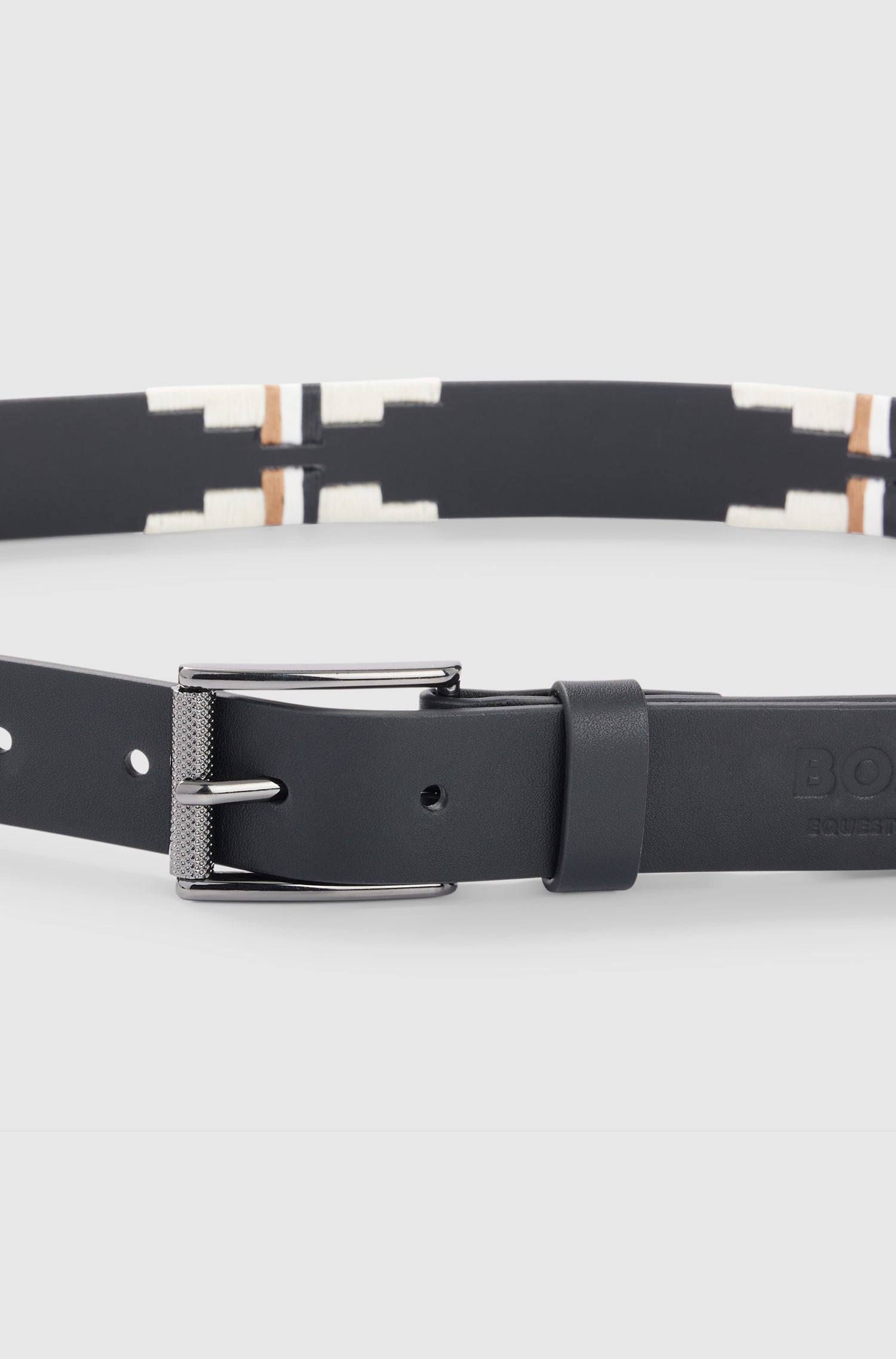 Boss Equestrian Polo Belt Signature Black