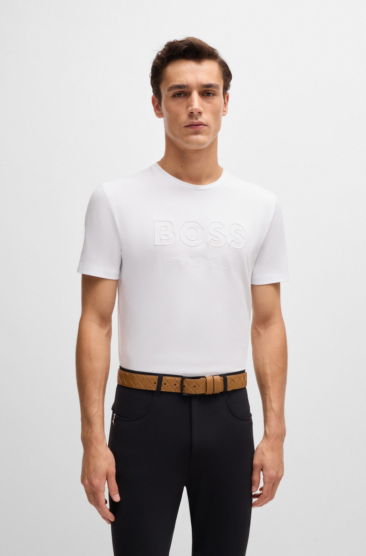 Boss Equestrian Belt Cable Camel