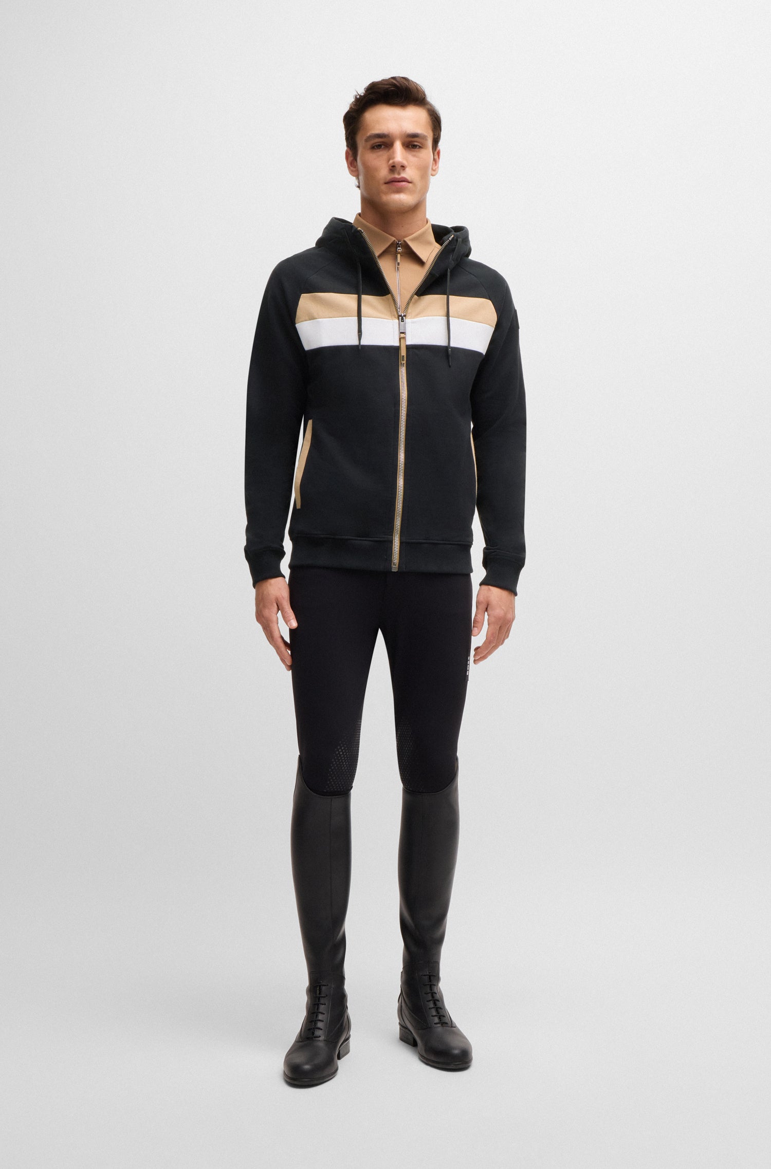 Boss Equestrian River Zip Hoodie Black