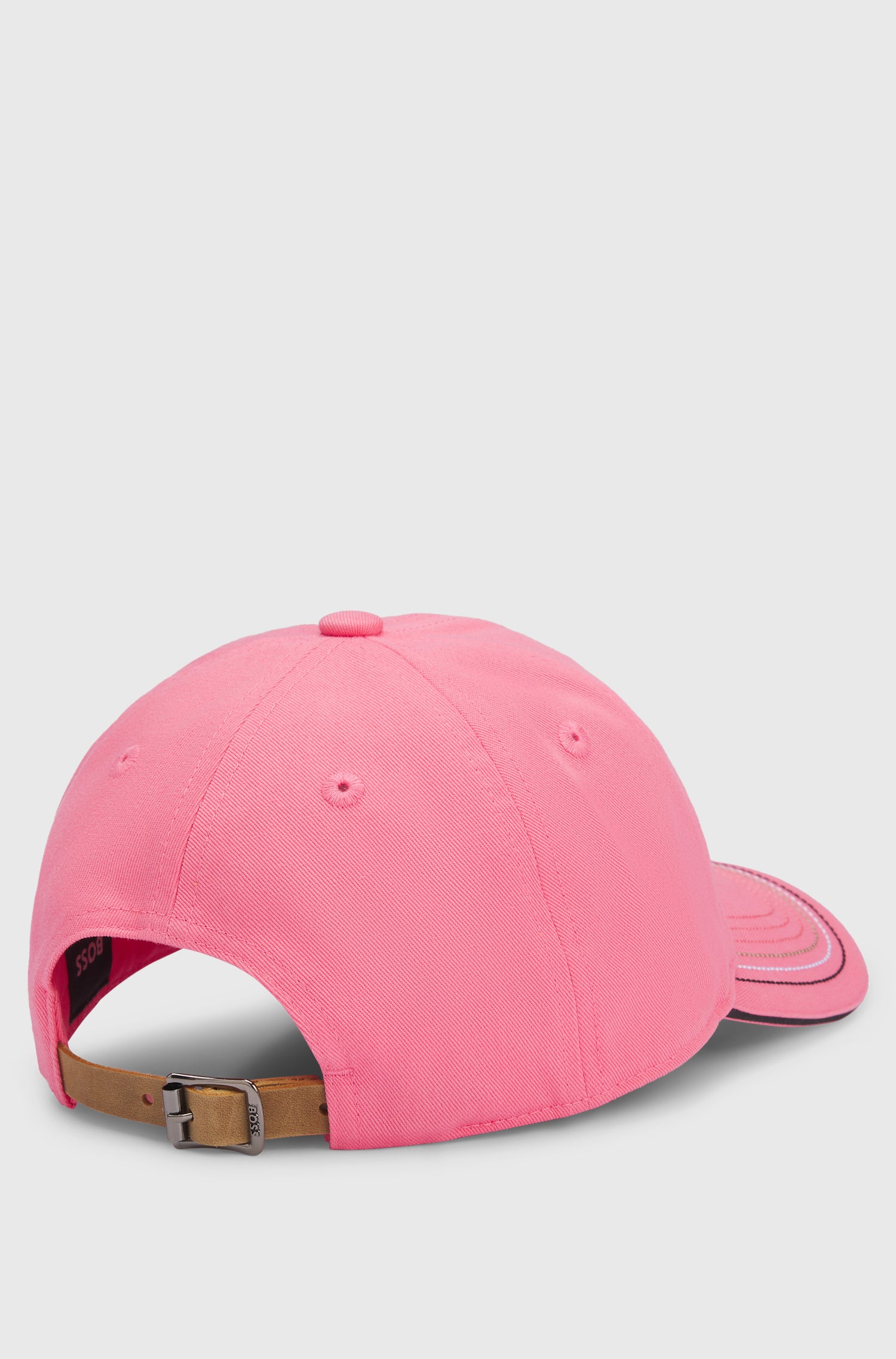 Boss Equestrian Cap Leather Vintage Patch Pink
