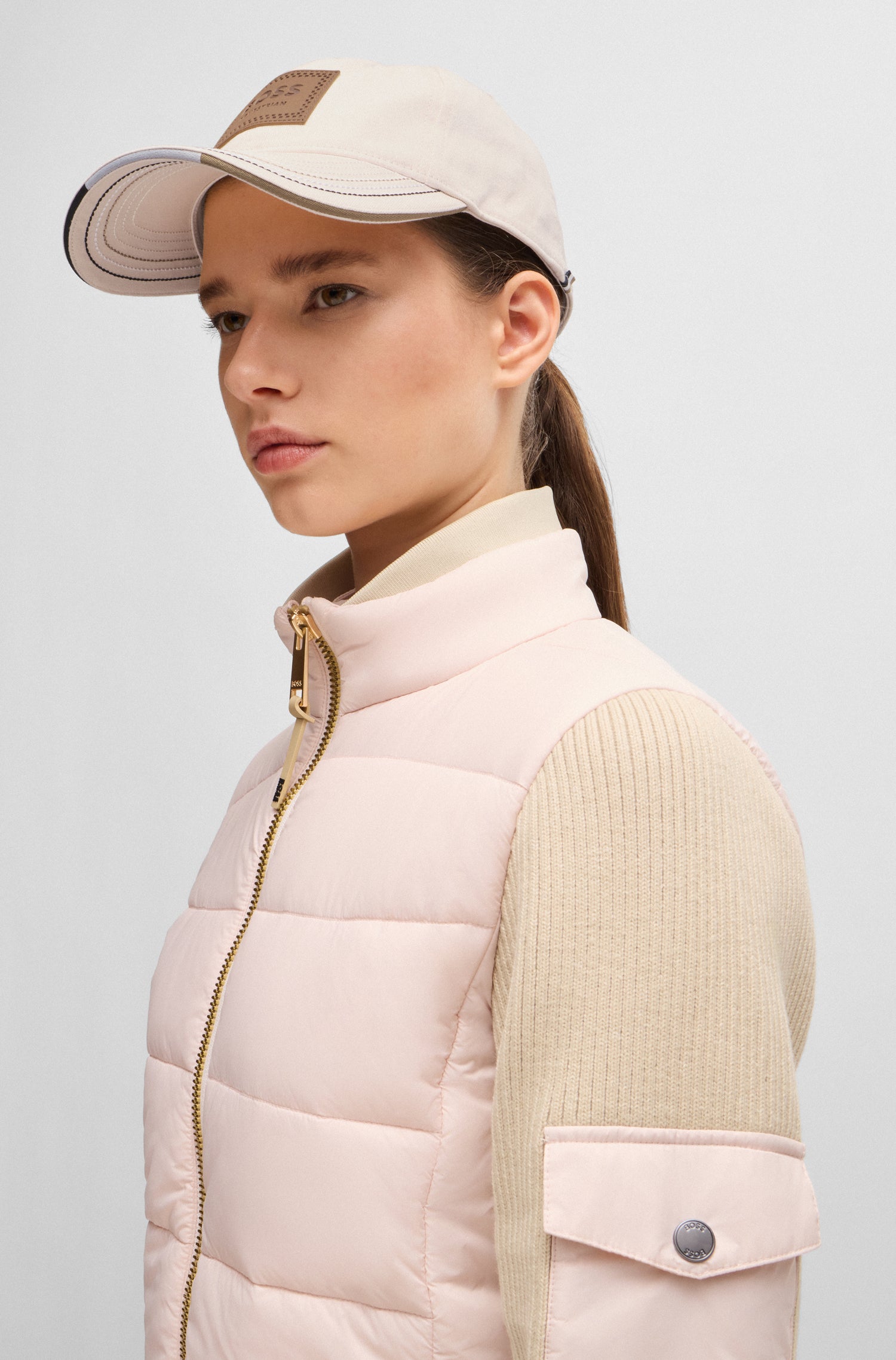 Boss Equestrian Cap Leather Vintage Patch Pearl