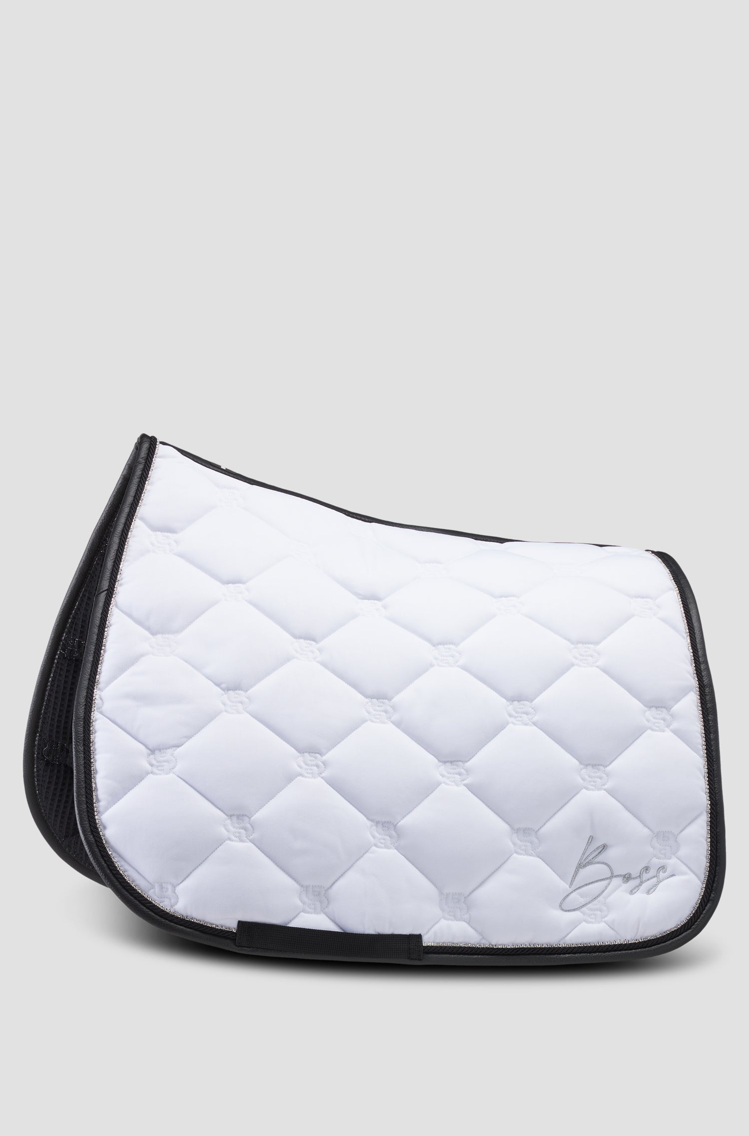 BOSS EQUESTRIAN SADDLE PAD DRESSAGE GLITTER WHITE