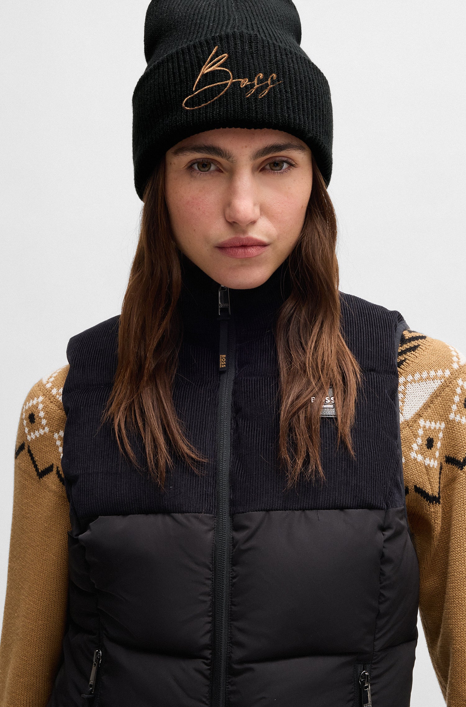 BOSS EQUESTRIAN BEANIE HIGH CUFF BLACK