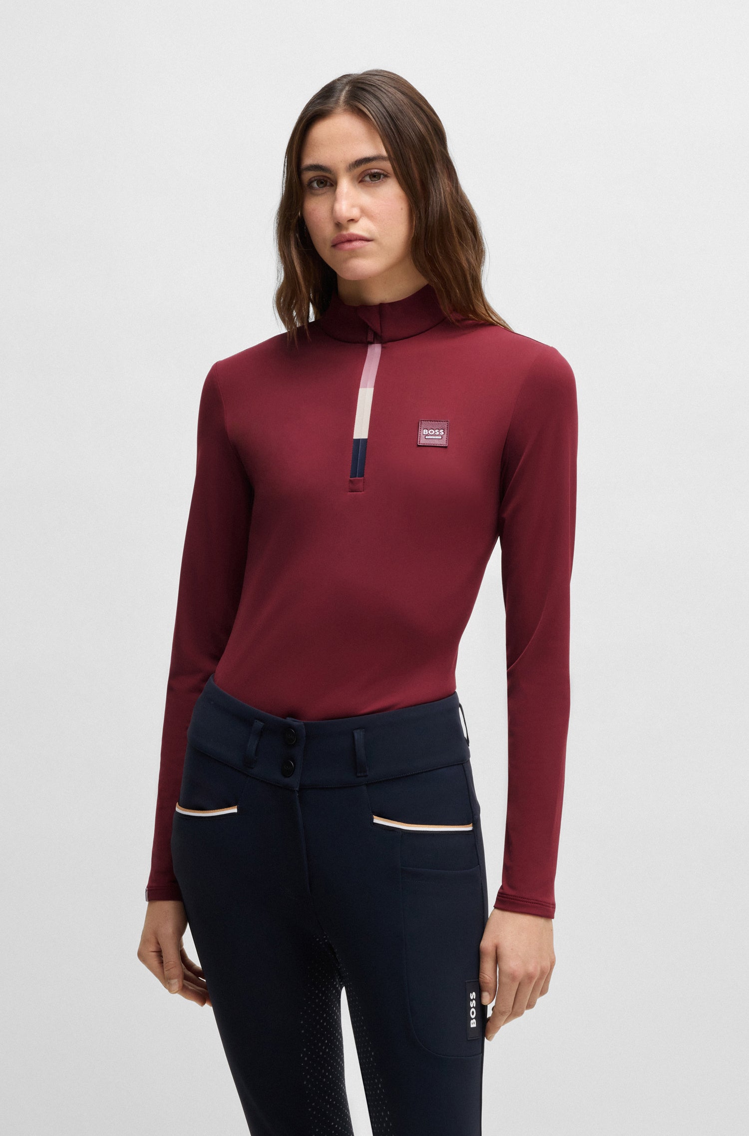 BOSS EQUESTRIAN MINOU TRAINING SHIRT CABERNET