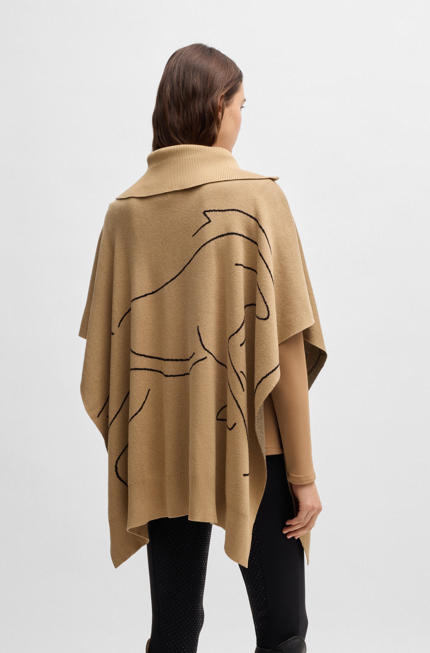 BOSS EQUESTRIAN ALISHA KNITWEAR CAPE HORSE CAMEL -PREORDER