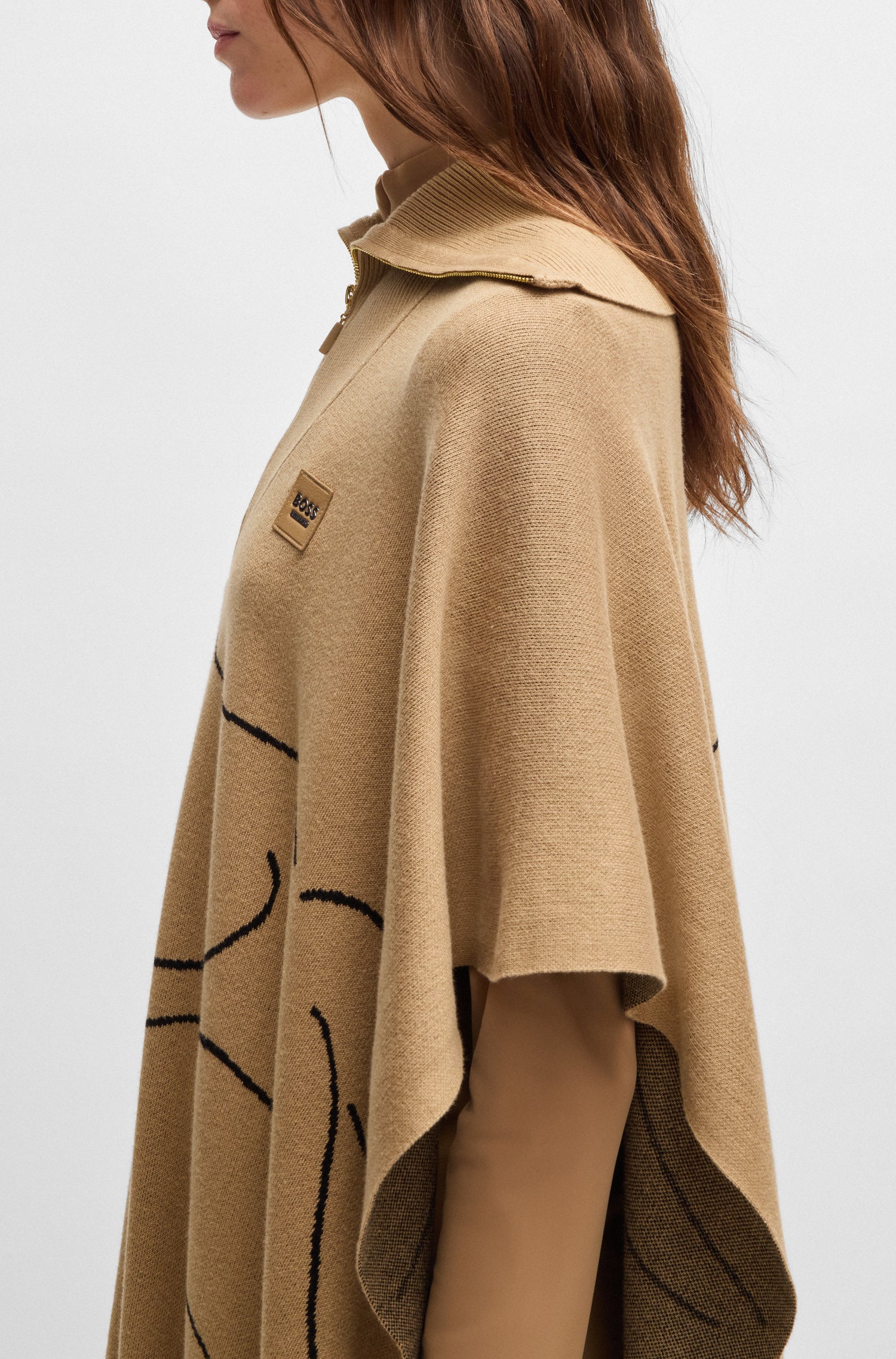 BOSS EQUESTRIAN ALISHA KNITWEAR CAPE HORSE CAMEL -PREORDER