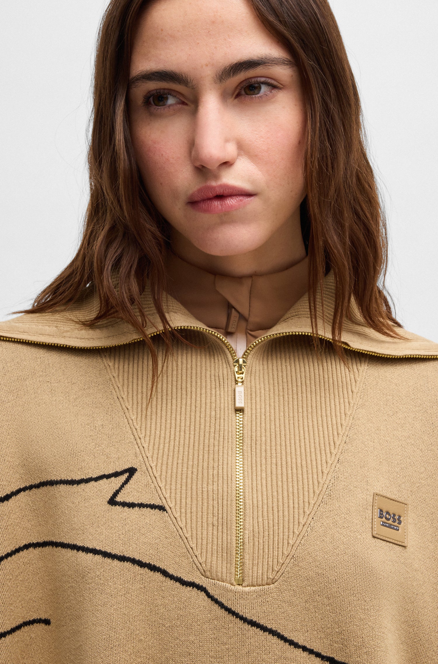 BOSS EQUESTRIAN ALISHA KNITWEAR CAPE HORSE CAMEL -PREORDER