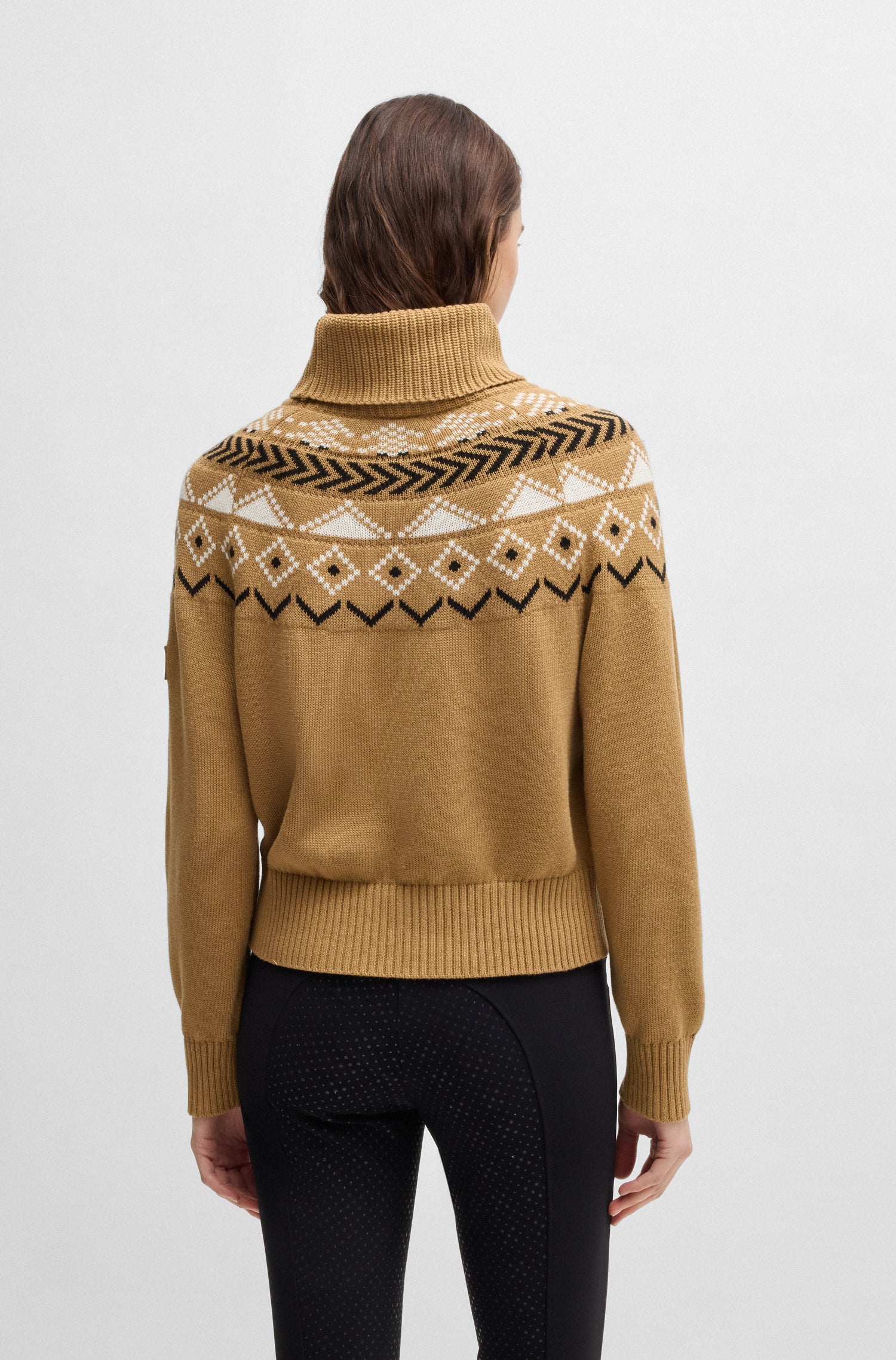 BOSS EQUESTRIAN ANUK KNITWEAR JUMPER NORWAY CAMEL