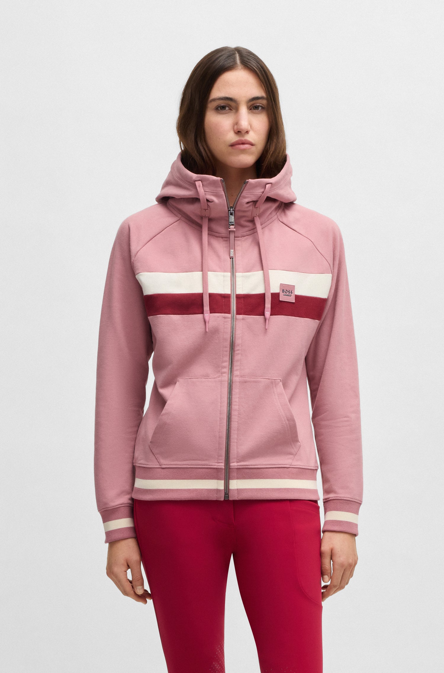 BOSS EQUESTRIAN RIVA ZIP HOODIE ROSE HAZE