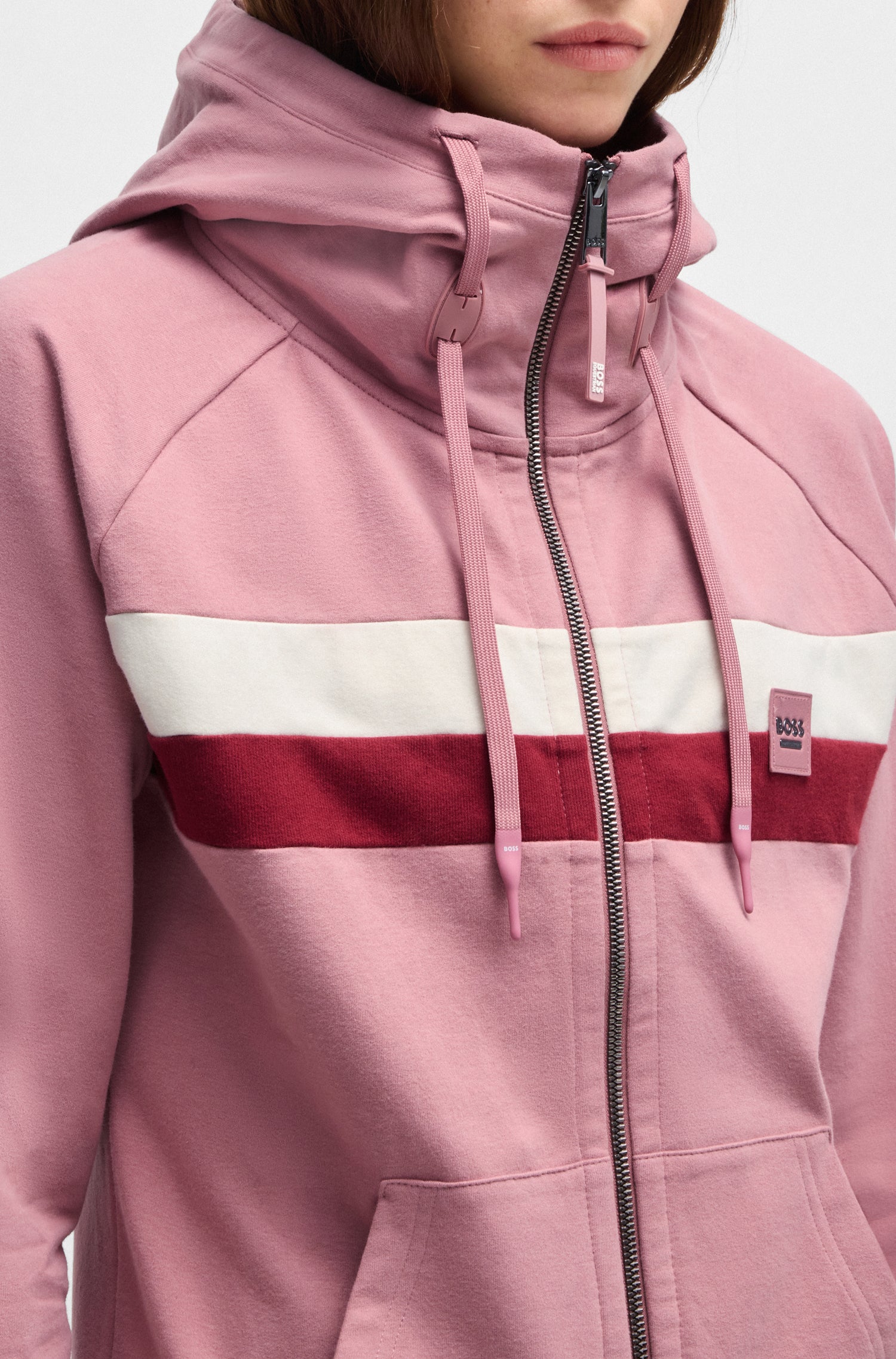 BOSS EQUESTRIAN RIVA ZIP HOODIE ROSE HAZE