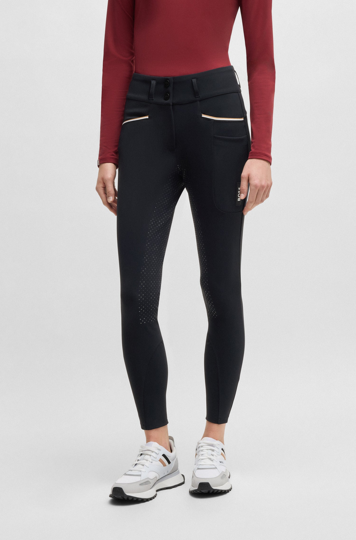 BOSS EQUESTRIAN HAILEY HIGH WAIST FULL GRIP BREECHES SKY CAPTAIN