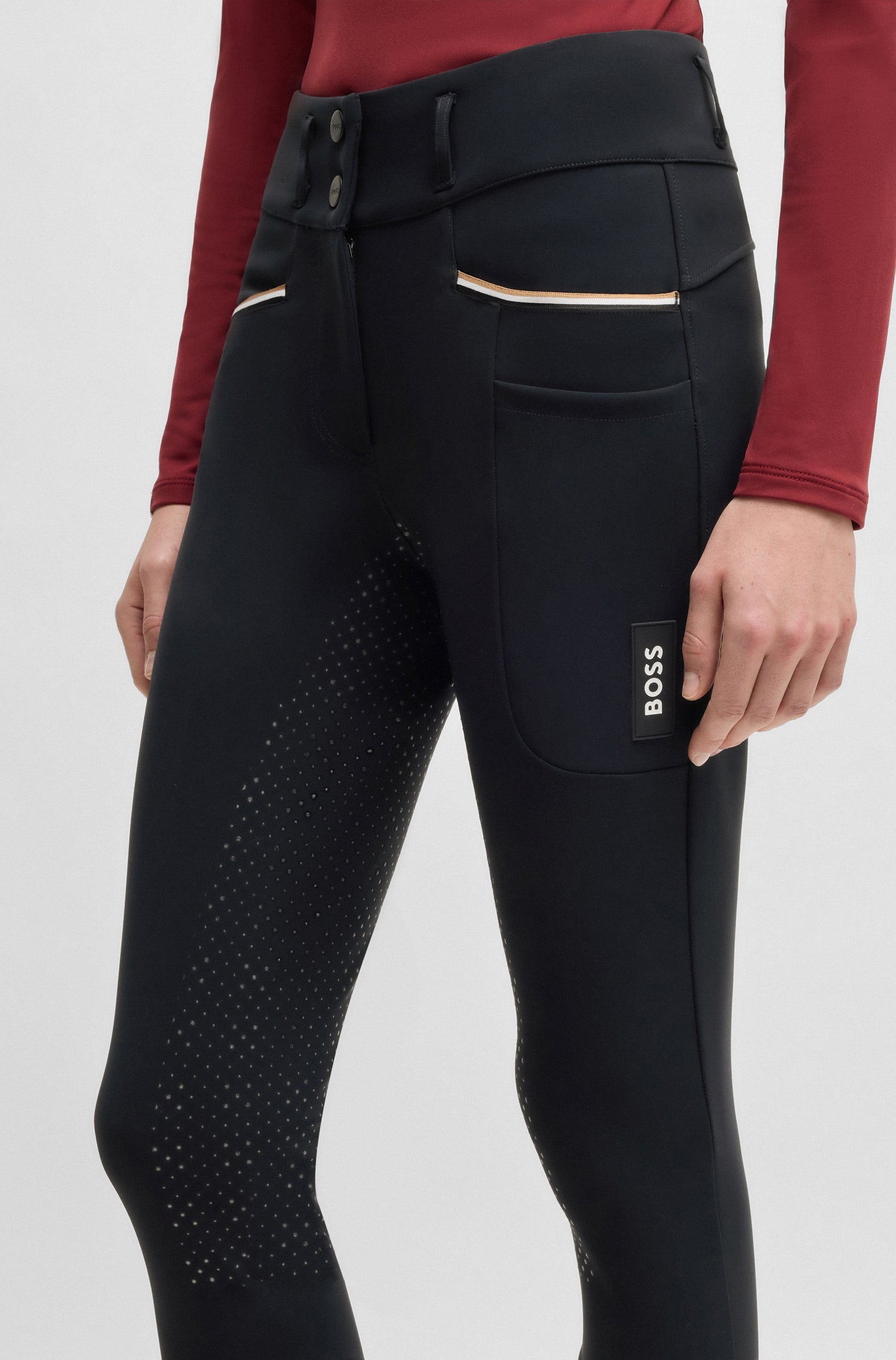 BOSS EQUESTRIAN HAILEY HIGH WAIST FULL GRIP BREECHES SKY CAPTAIN