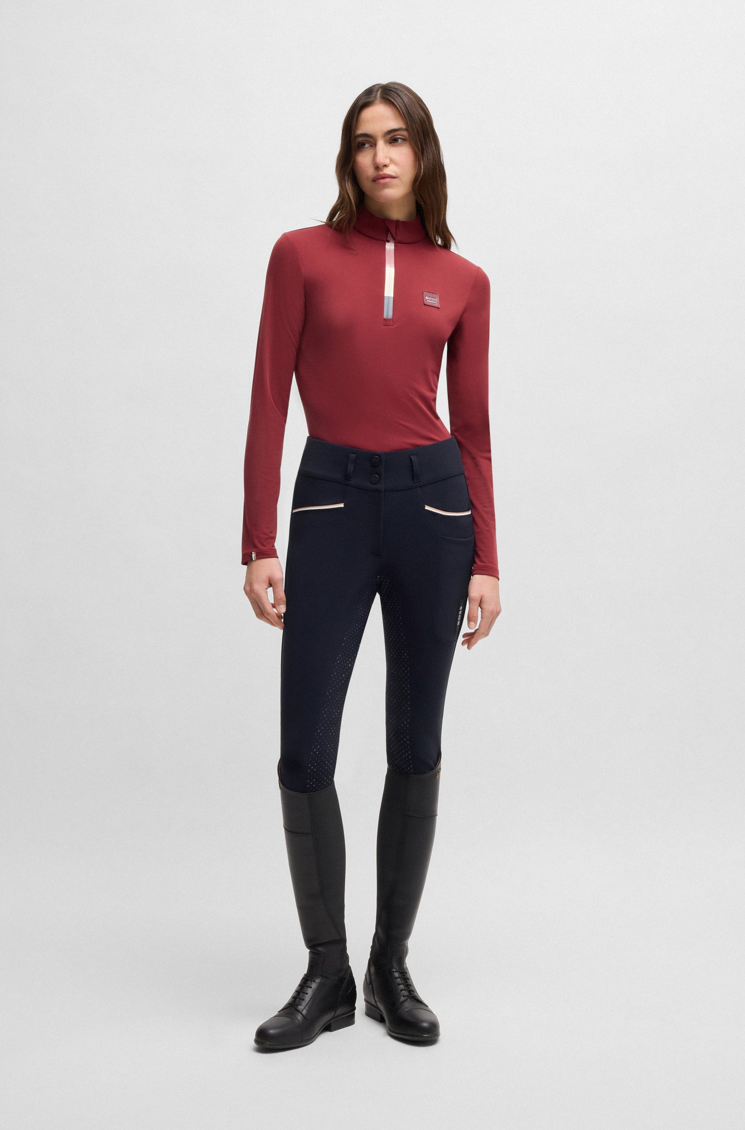 BOSS EQUESTRIAN HAILEY HIGH WAIST FULL GRIP BREECHES SKY CAPTAIN