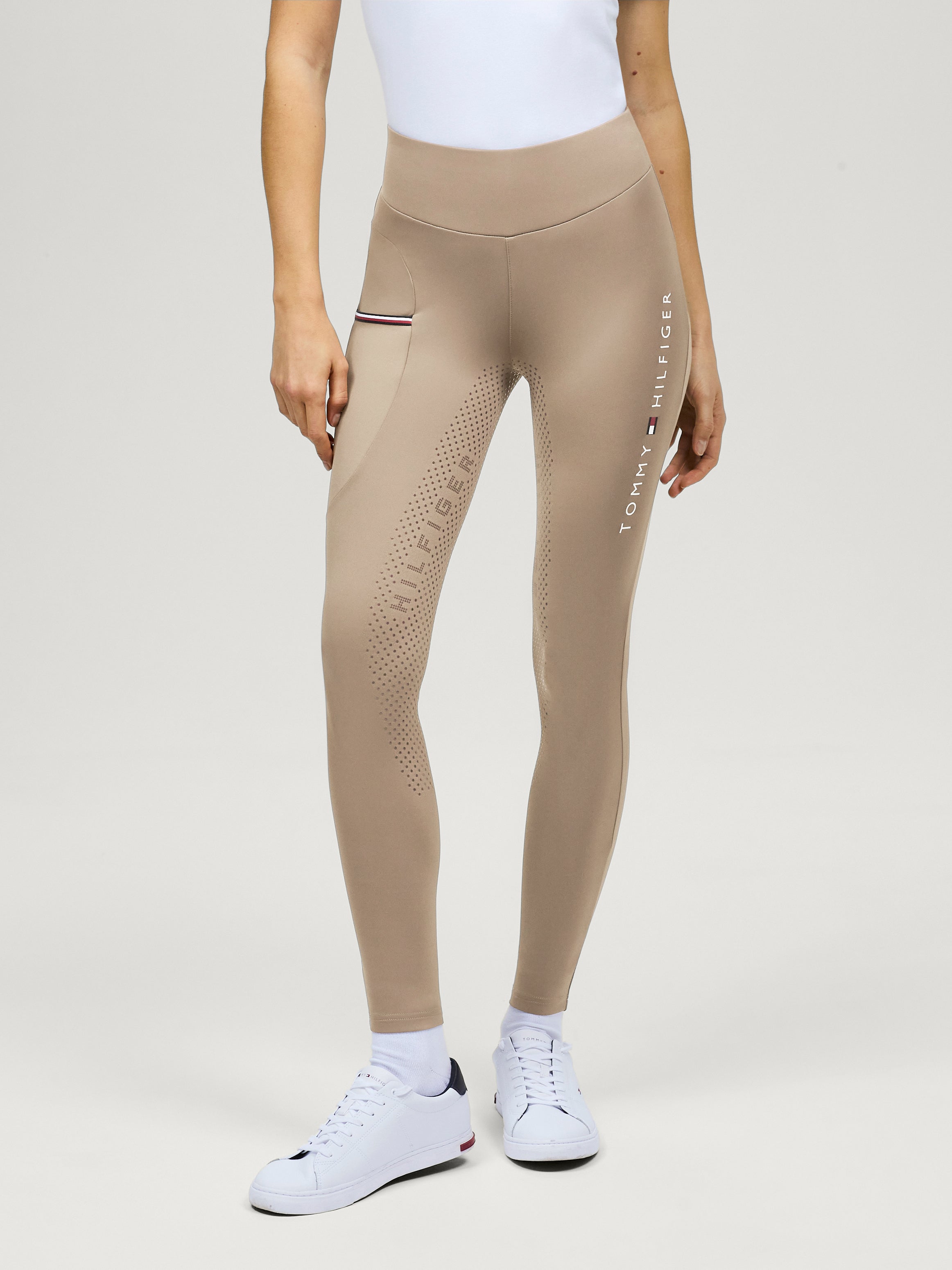 Tommy Hilfiger Equestrian Elmira All-Year Full Grip Leggings BEIGE