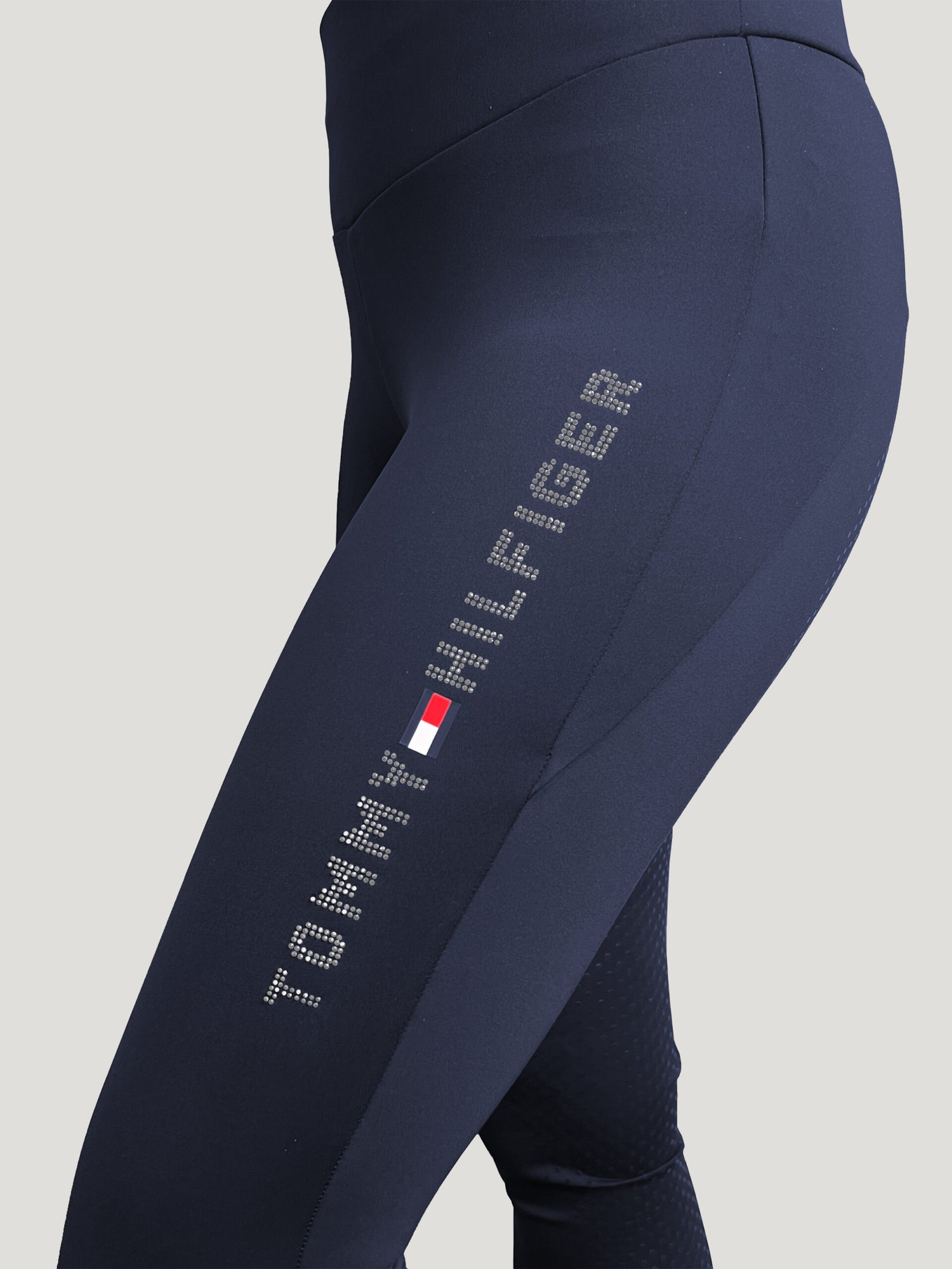 Tommy Hilfiger Equestrian Elmira All-Year Rhinestone Full Grip Leggings - DESERT SKY