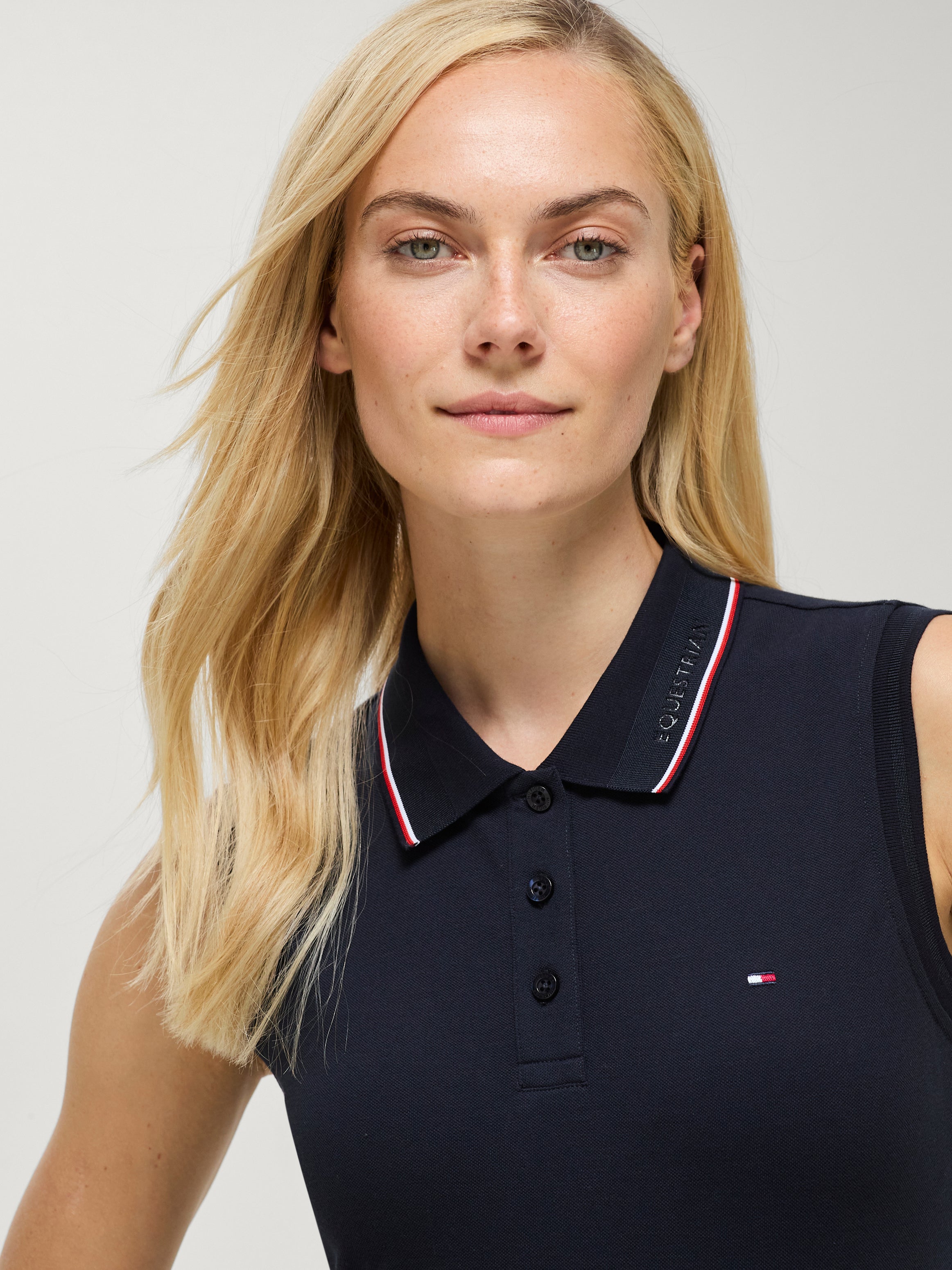 Tommy Hilfiger Equestrian Cordova Sleeveless Polo DESERT SKY