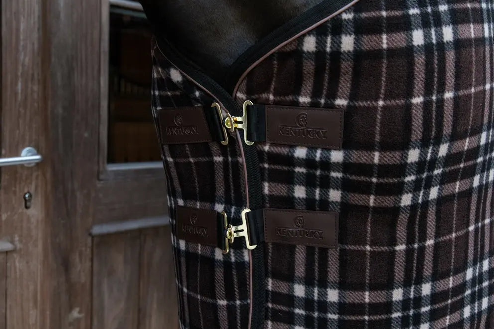 Kentucky Fleece Rug Heavy - Check Printing Brown