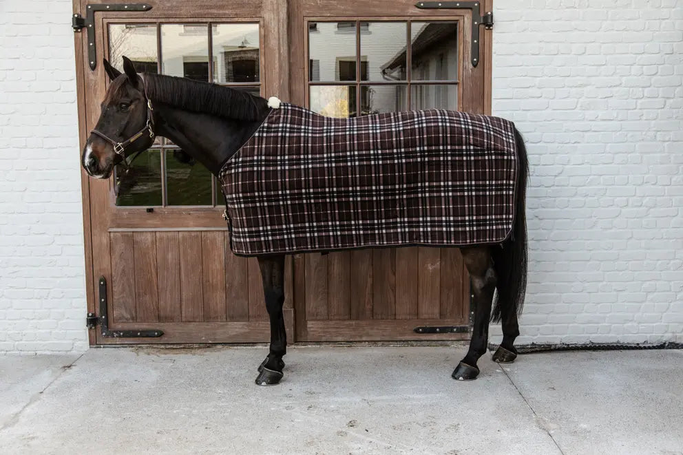 Kentucky Fleece Rug Heavy - Check Printing Brown
