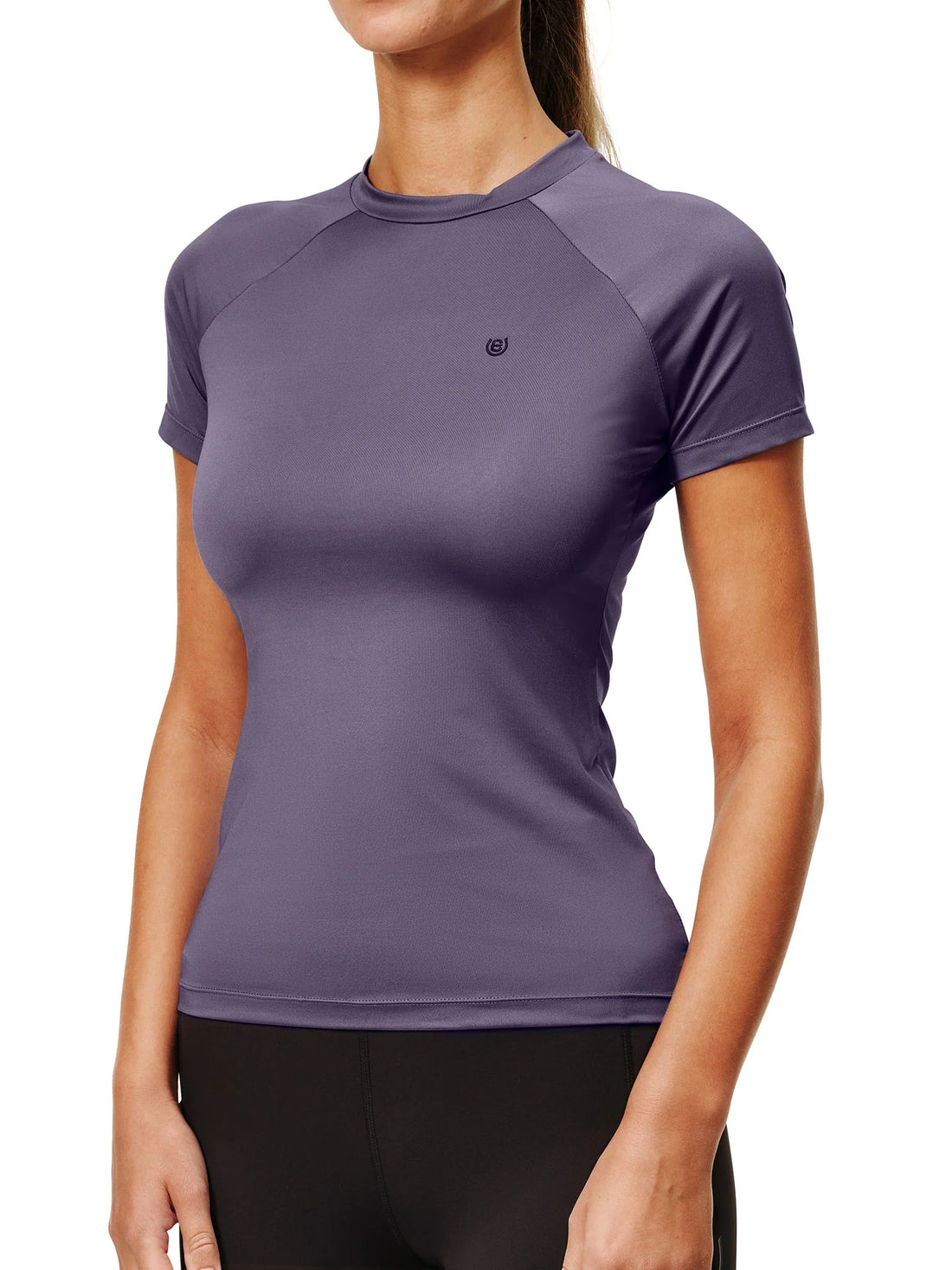 Equestrian Stockholm Dynamic Base Layer Short Sleeve Top - Dark Violet