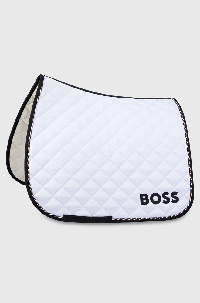Boss Equestrian Monogram Dressage Saddle-pad - White