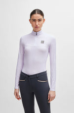 Boss Equestrian AW24 Rachel Training Shirt Houndstooth - Chalk Violet