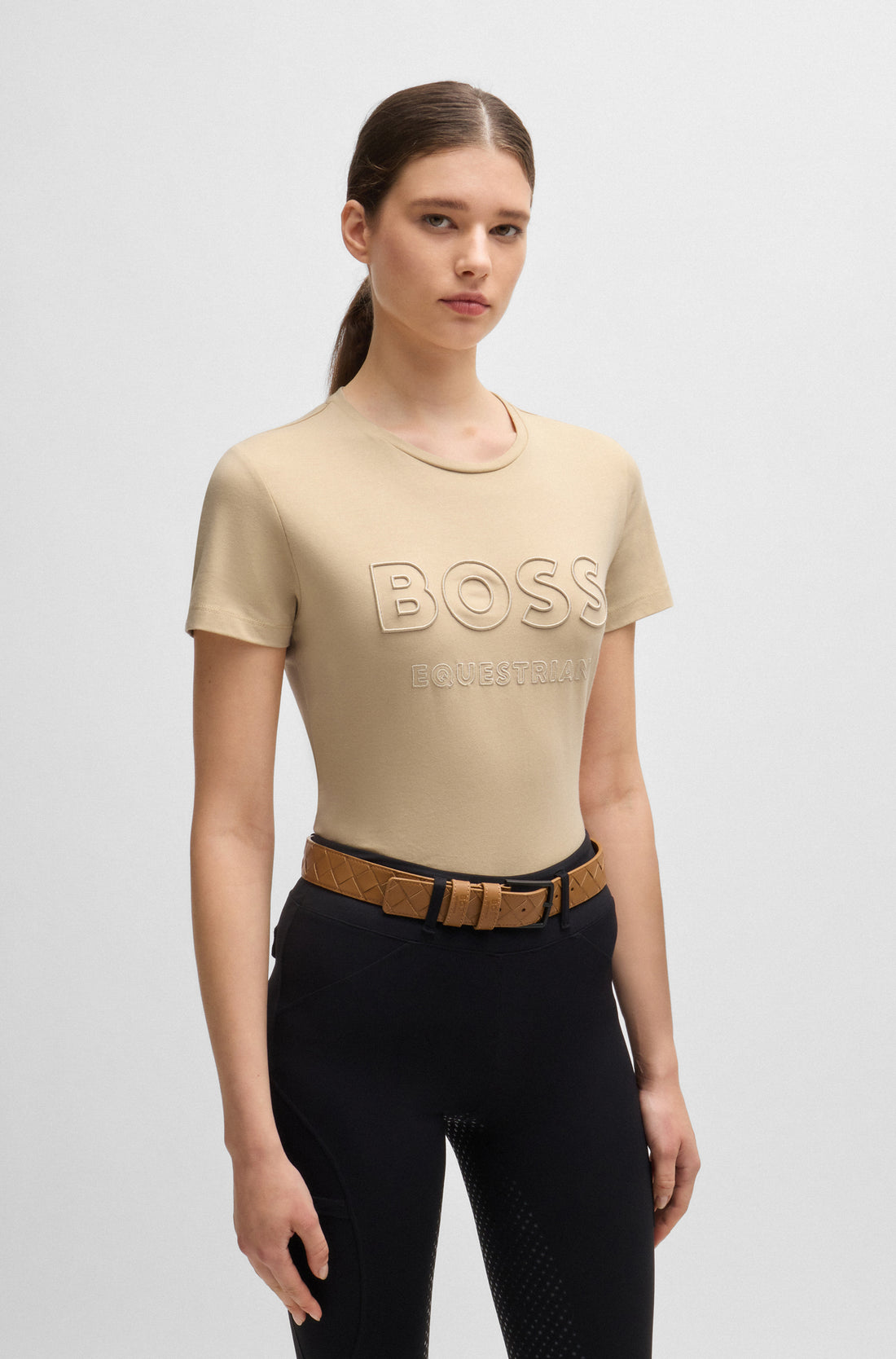 Boss Equestrian Belt Cable Camel