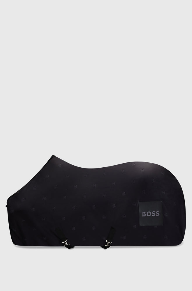 Boss Equestrian Fleece Rug Allover Logo Black