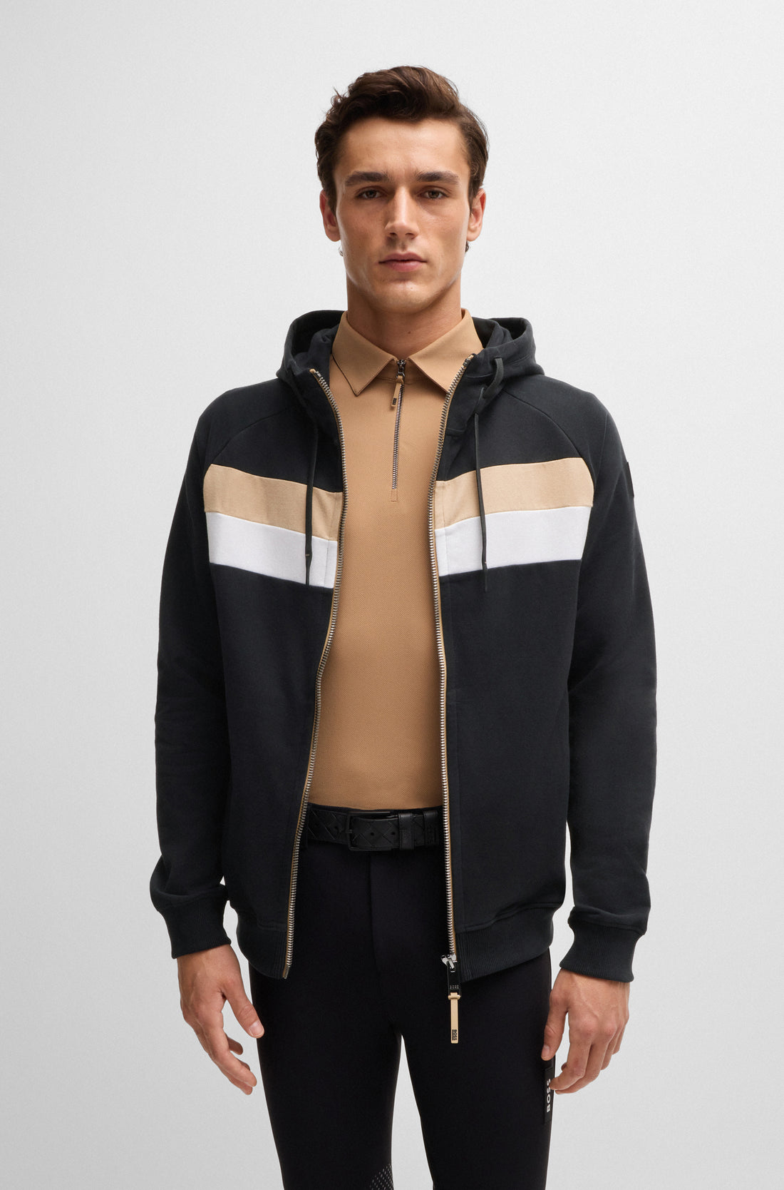 Boss Equestrian River Zip Hoodie Black