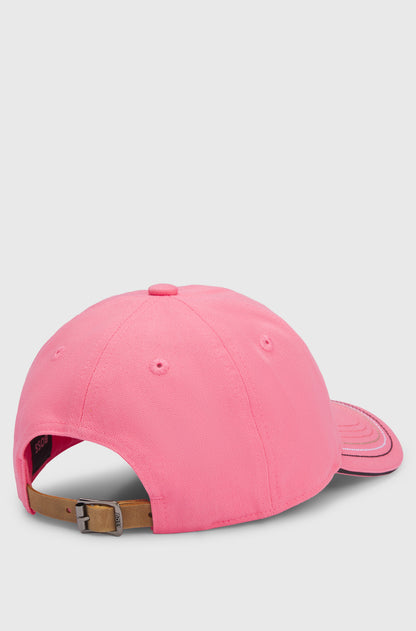 Boss Equestrian Cap Leather Vintage Patch Pink