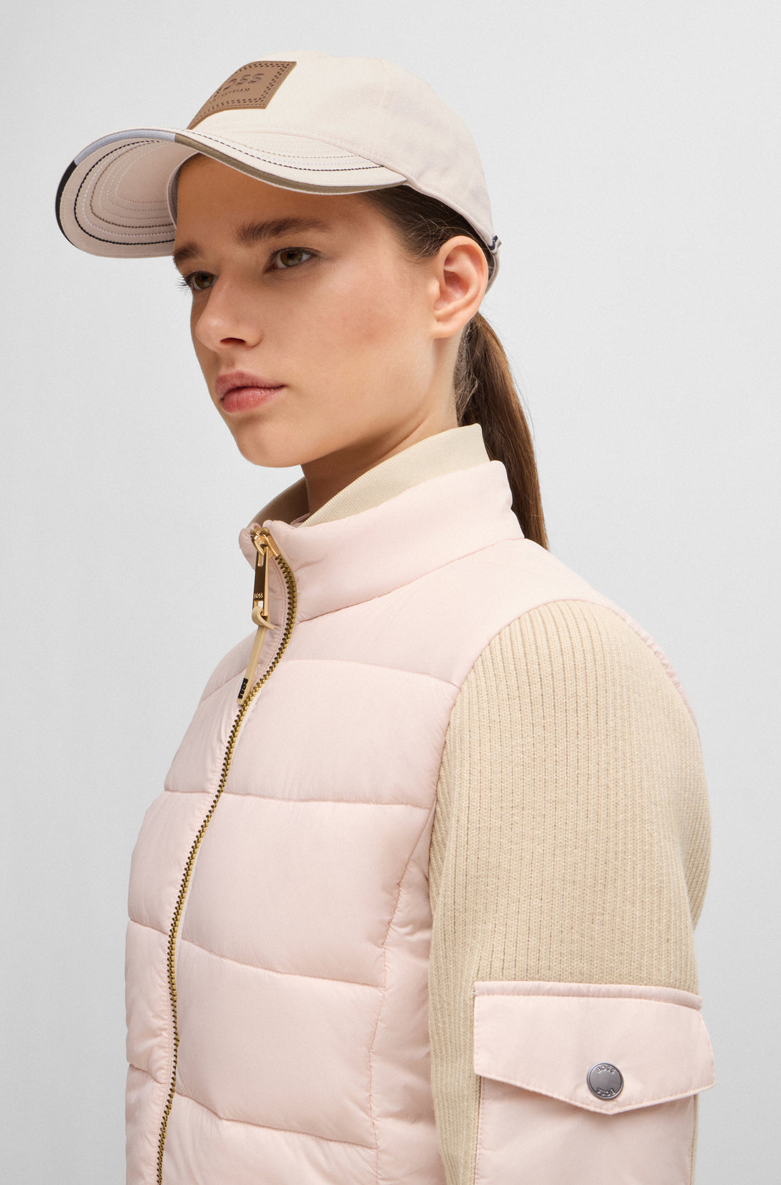 Boss Equestrian Cap Leather Vintage Patch Pearl