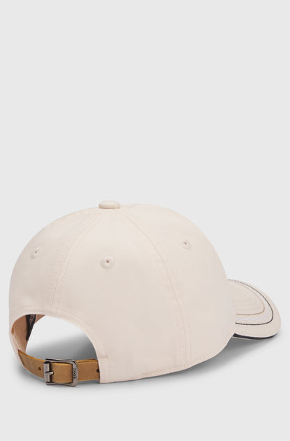 Boss Equestrian Cap Leather Vintage Patch Pearl
