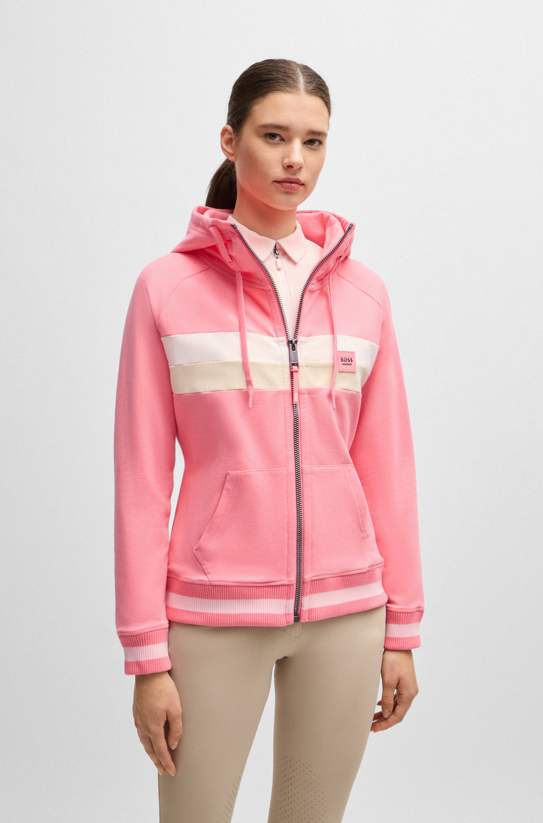 Boss Equestrian Riva Zip Hoodie Pink