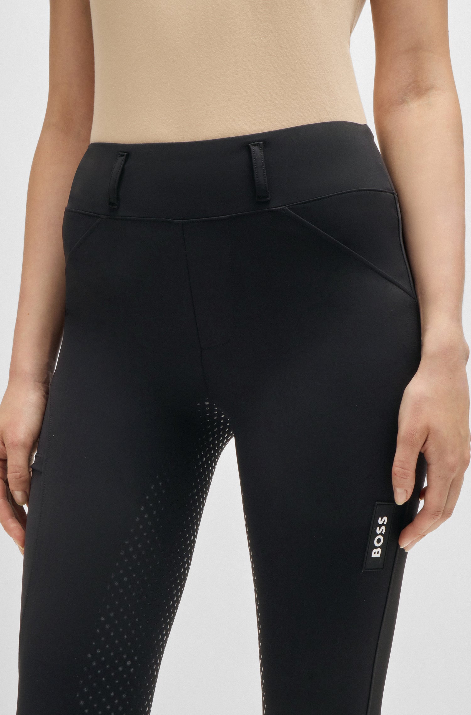 Boss Equestrian Hybrid Full Grip Breeches Black