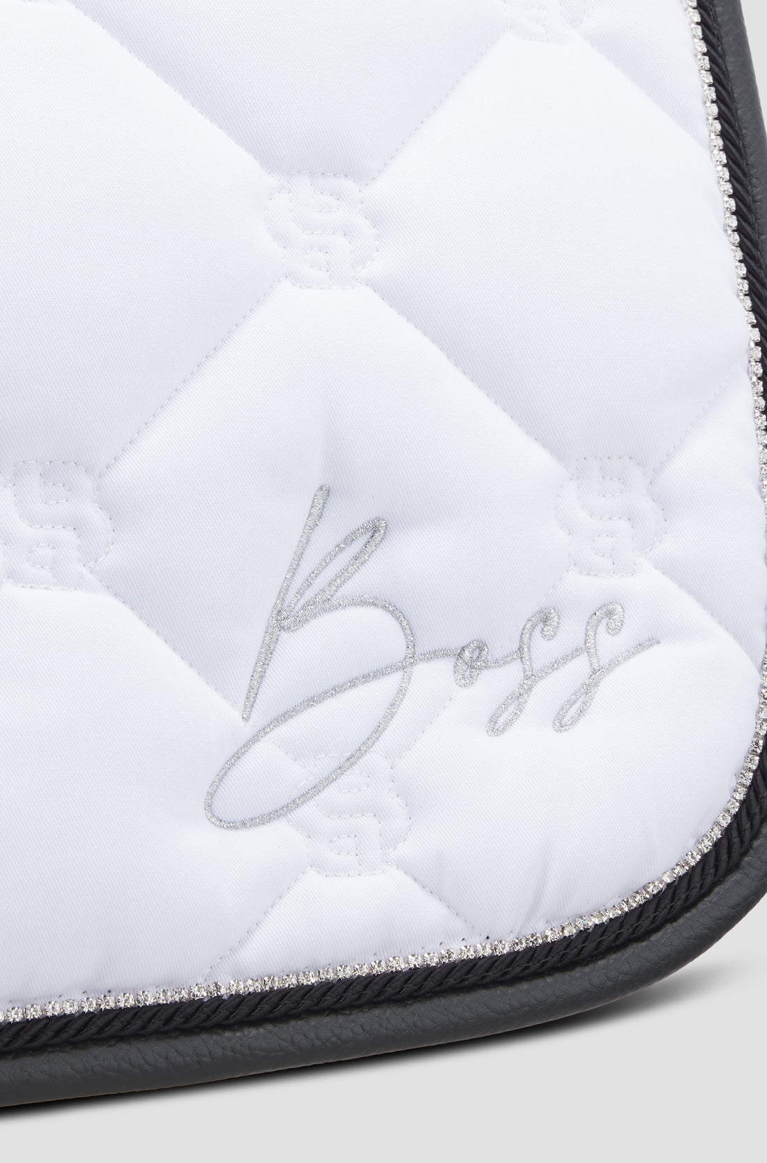 BOSS EQUESTRIAN SADDLE PAD DRESSAGE GLITTER WHITE