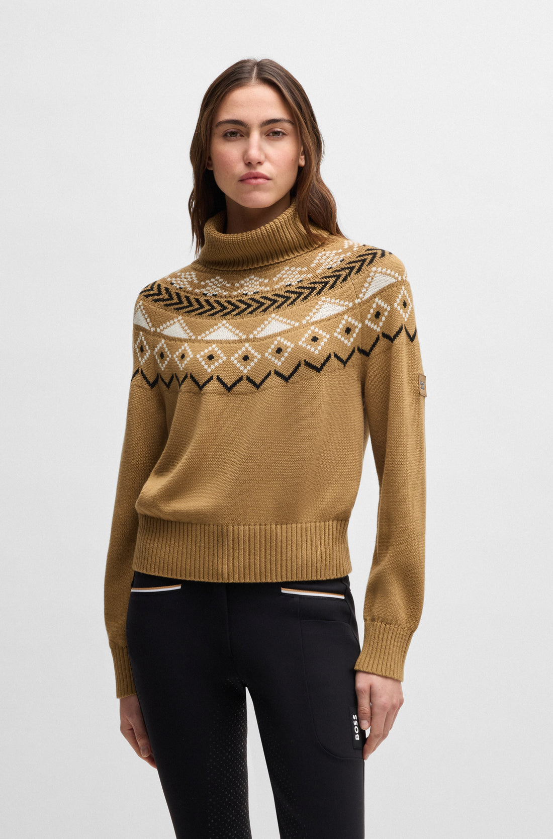 BOSS EQUESTRIAN ANUK KNITWEAR JUMPER NORWAY CAMEL