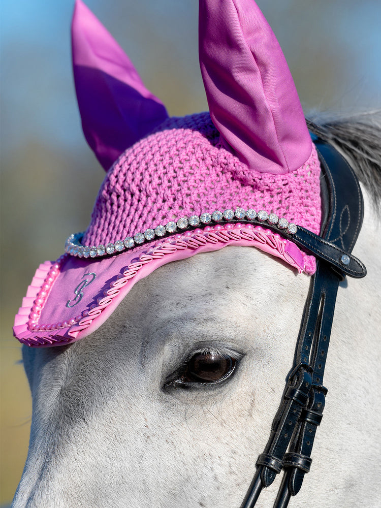 PS OF Sweden SS24 Ruffle Pearl Fly Veil - Bright Magenta