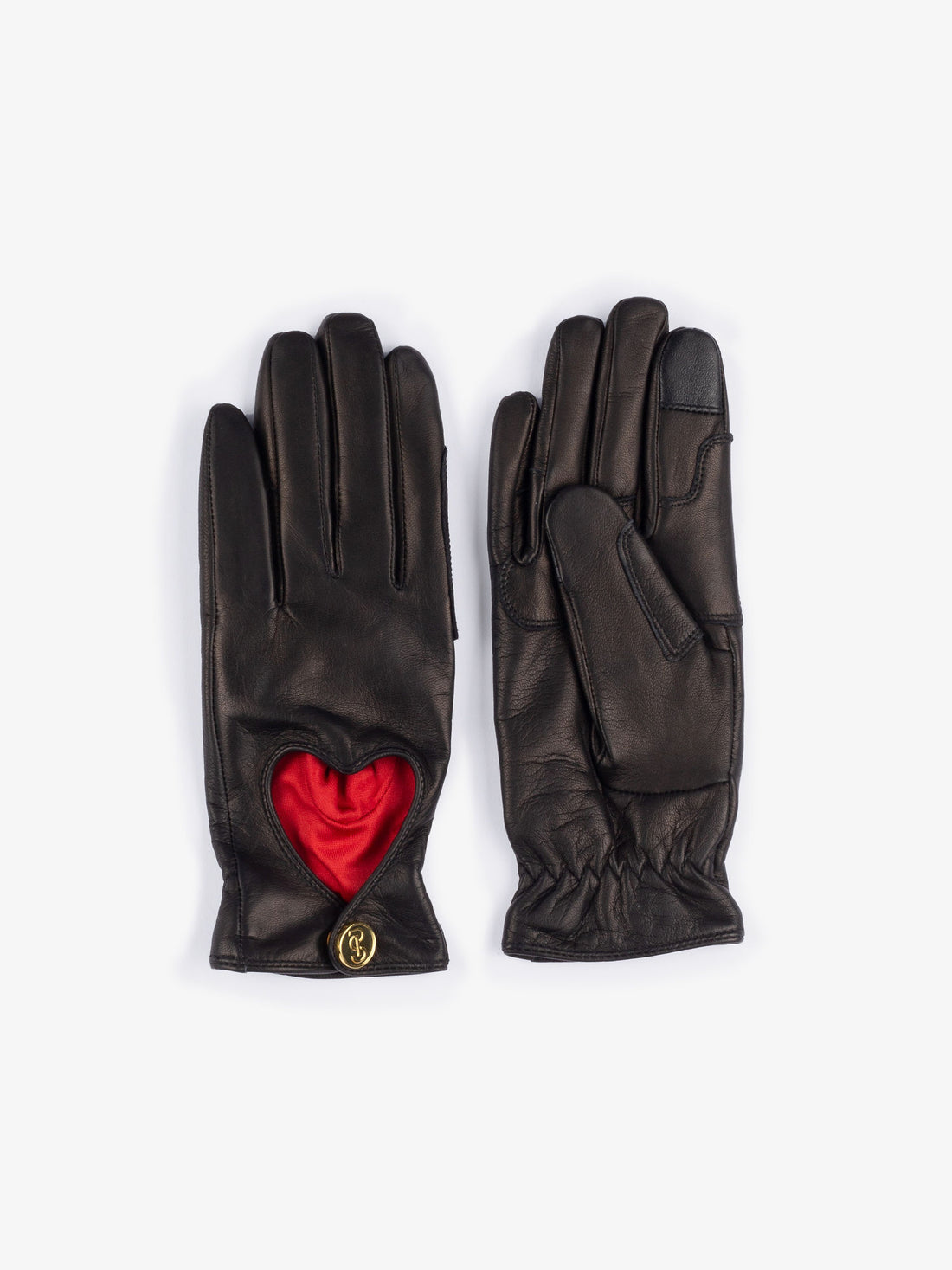 PS OF Sweden - Heart Leather Riding Gloves Black
