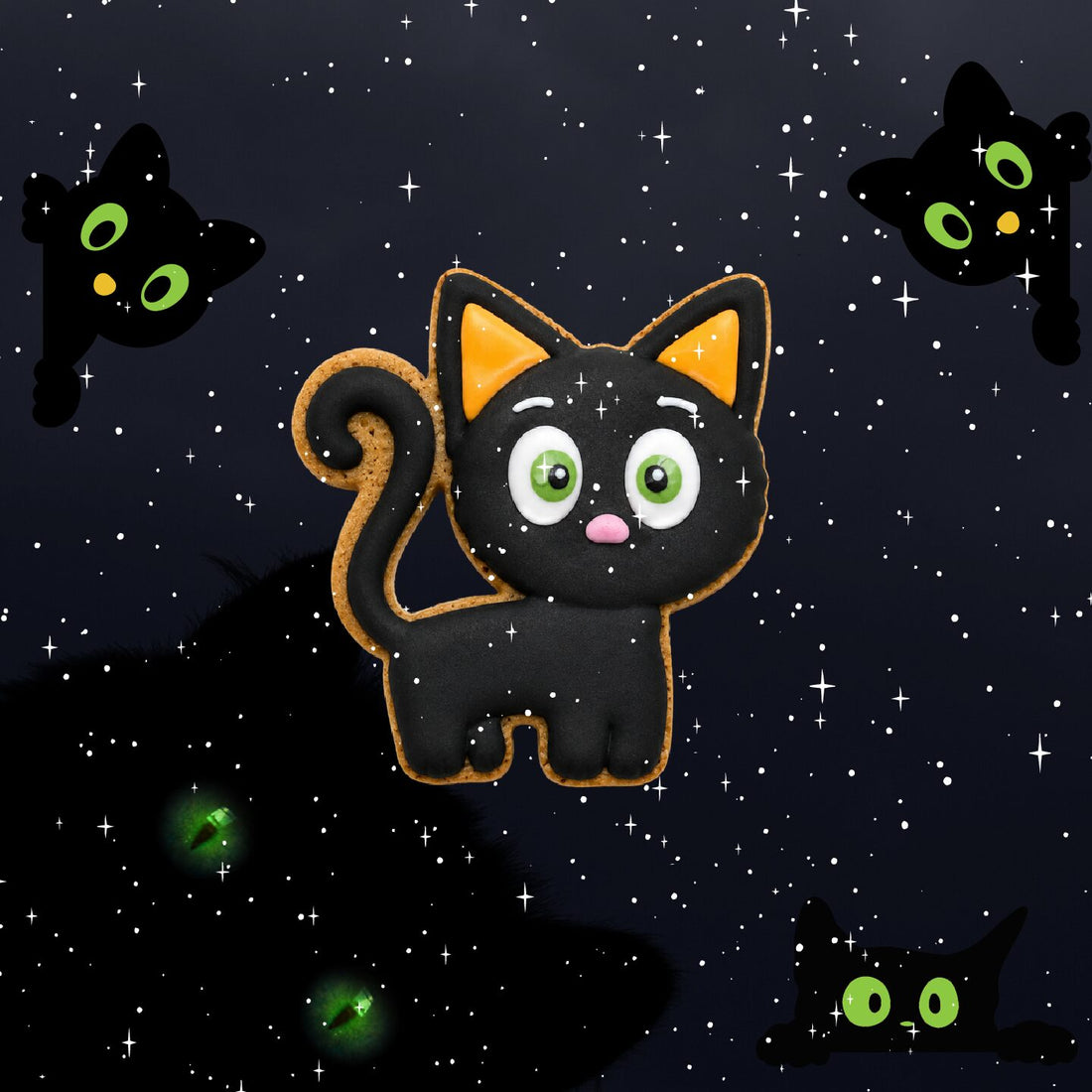 Candy Horse Halloween Iced Cookie BLACK CAT - Limited Edition