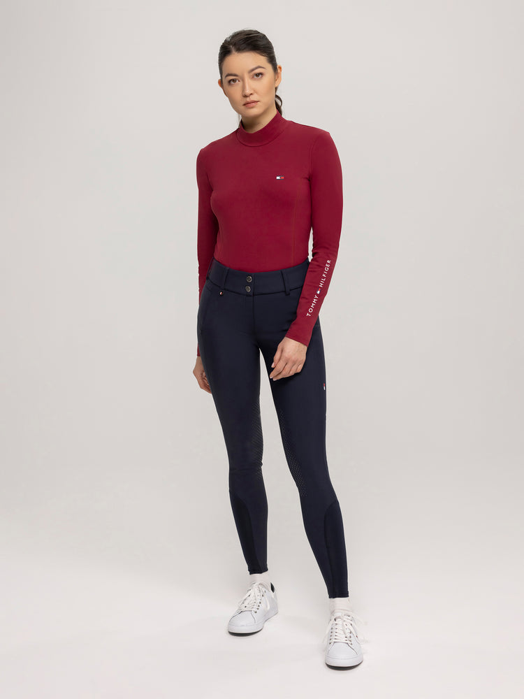Tommy Hilfiger Equestrian High Neck Base-Layer - Rouge
