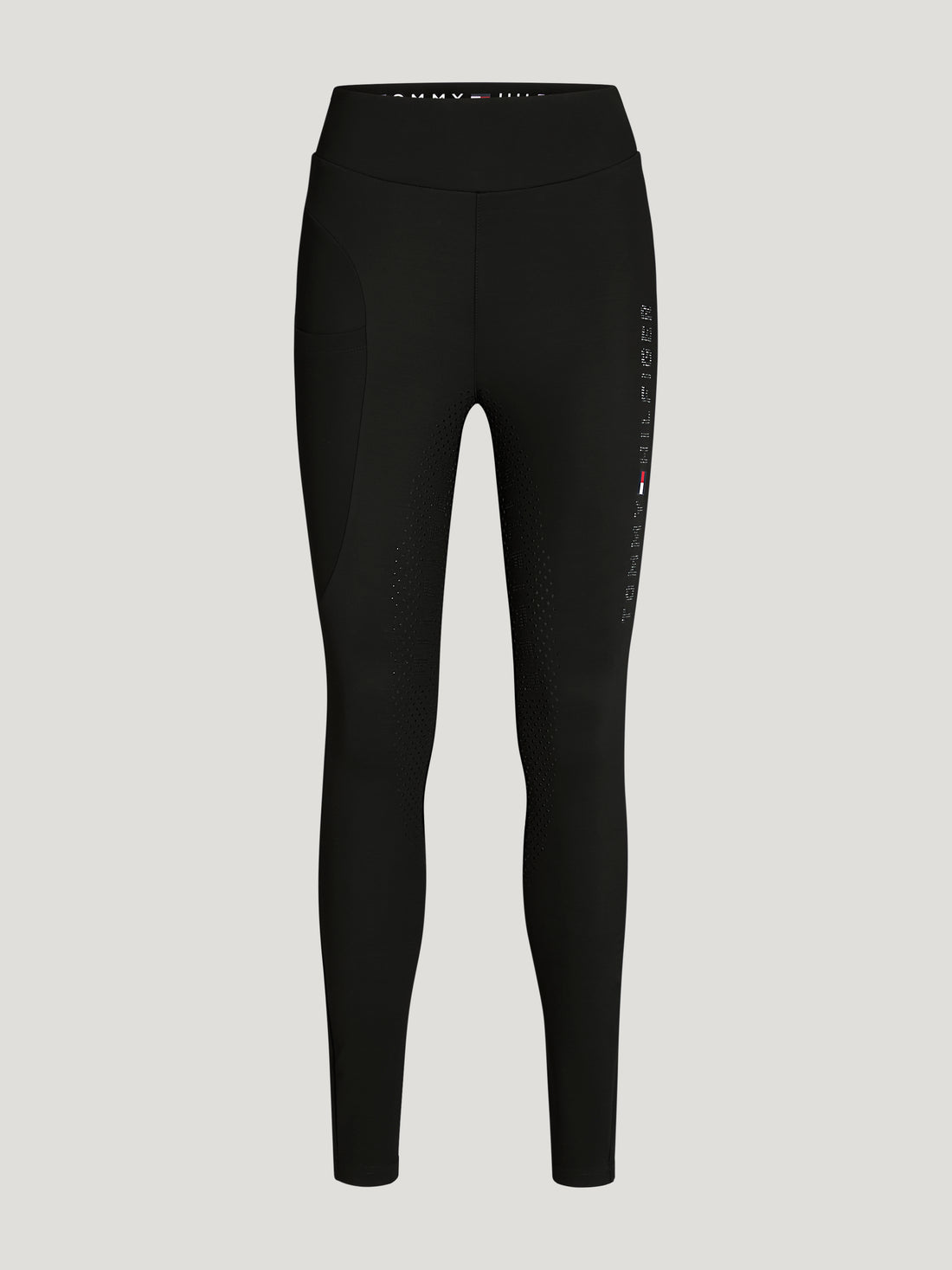 Tommy Hilfiger Equestrian Elmira All-Year Rhinestone Full Grip Leggings  BLACK