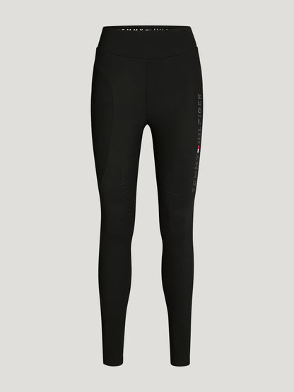 Tommy Hilfiger Equestrian Elmira All-Year Rhinestone Full Grip Leggings  BLACK