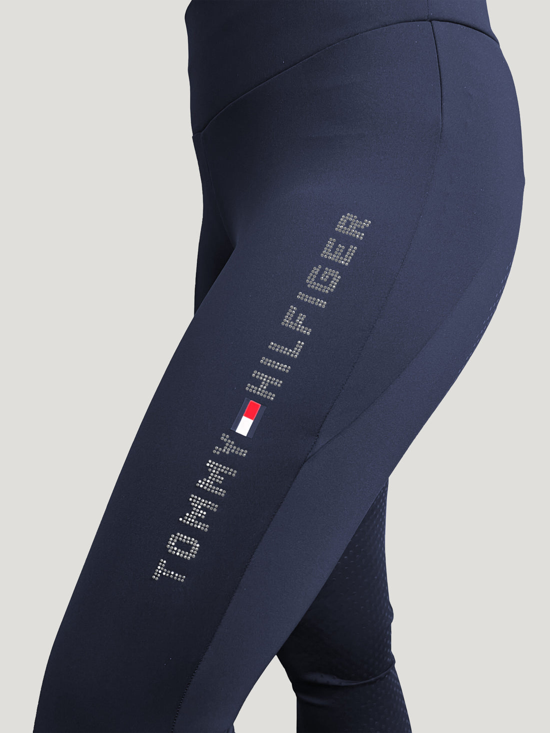 Tommy Hilfiger Equestrian Elmira All-Year Rhinestone Full Grip Leggings - DESERT SKY