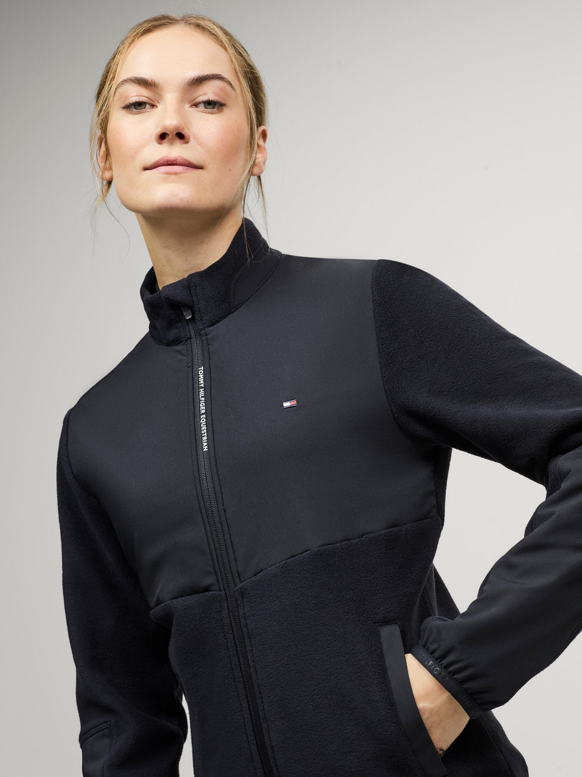 Tommy Hilfiger Equestrian Huntington Fleece Jacket - DESERT SKY