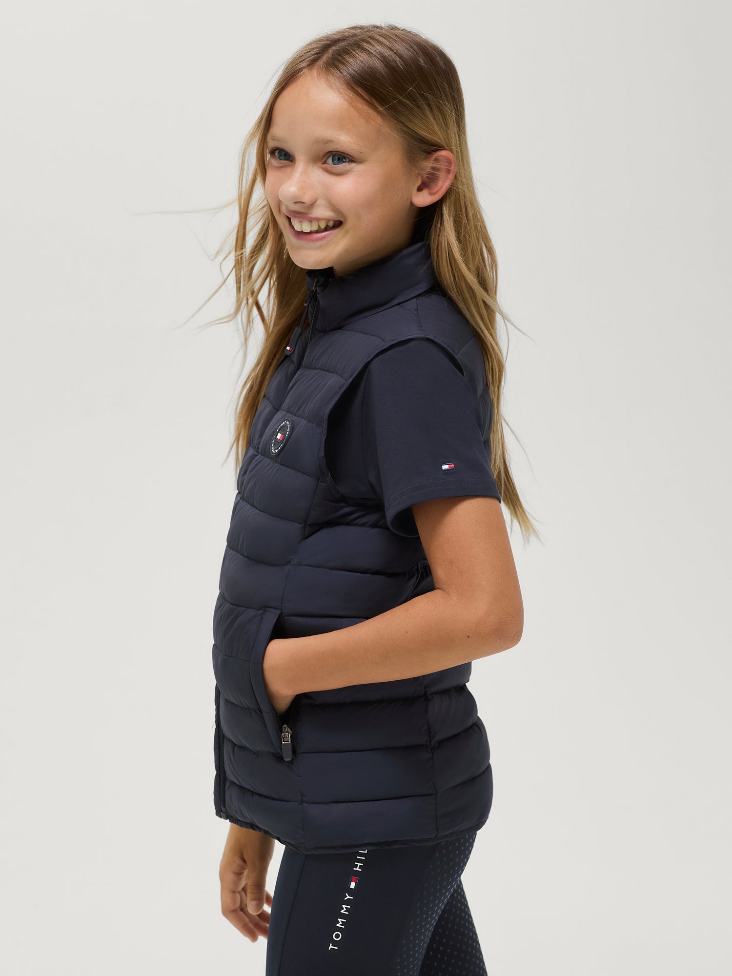 Tommy Hilfiger Equestrian Serano Quilted Vest Young Rider DESERT SKY