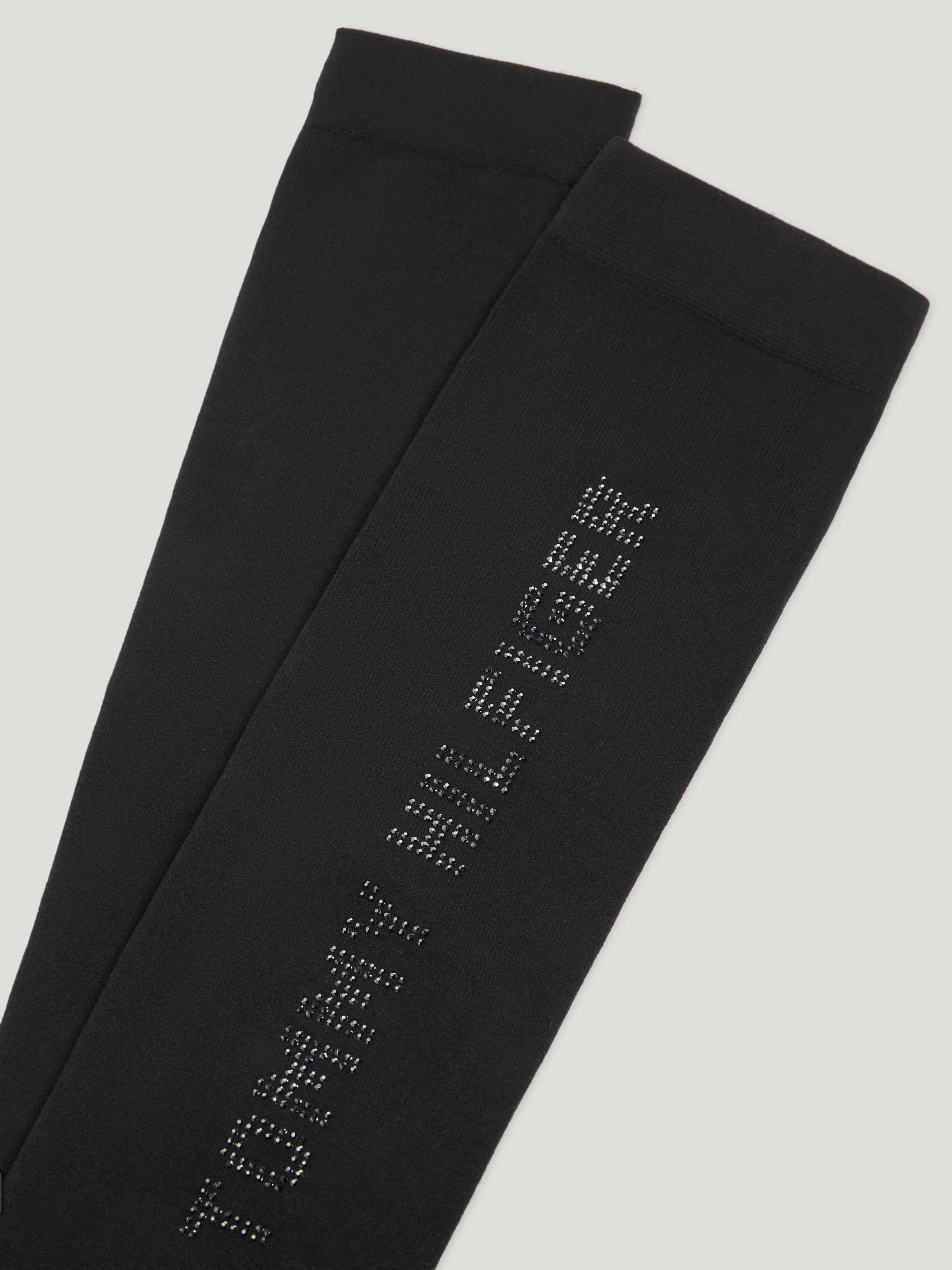 Tommy Hilfiger Equestrian Fontana Rhinestone Socks BLACK