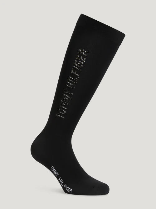Tommy Hilfiger Equestrian Fontana Rhinestone Socks BLACK