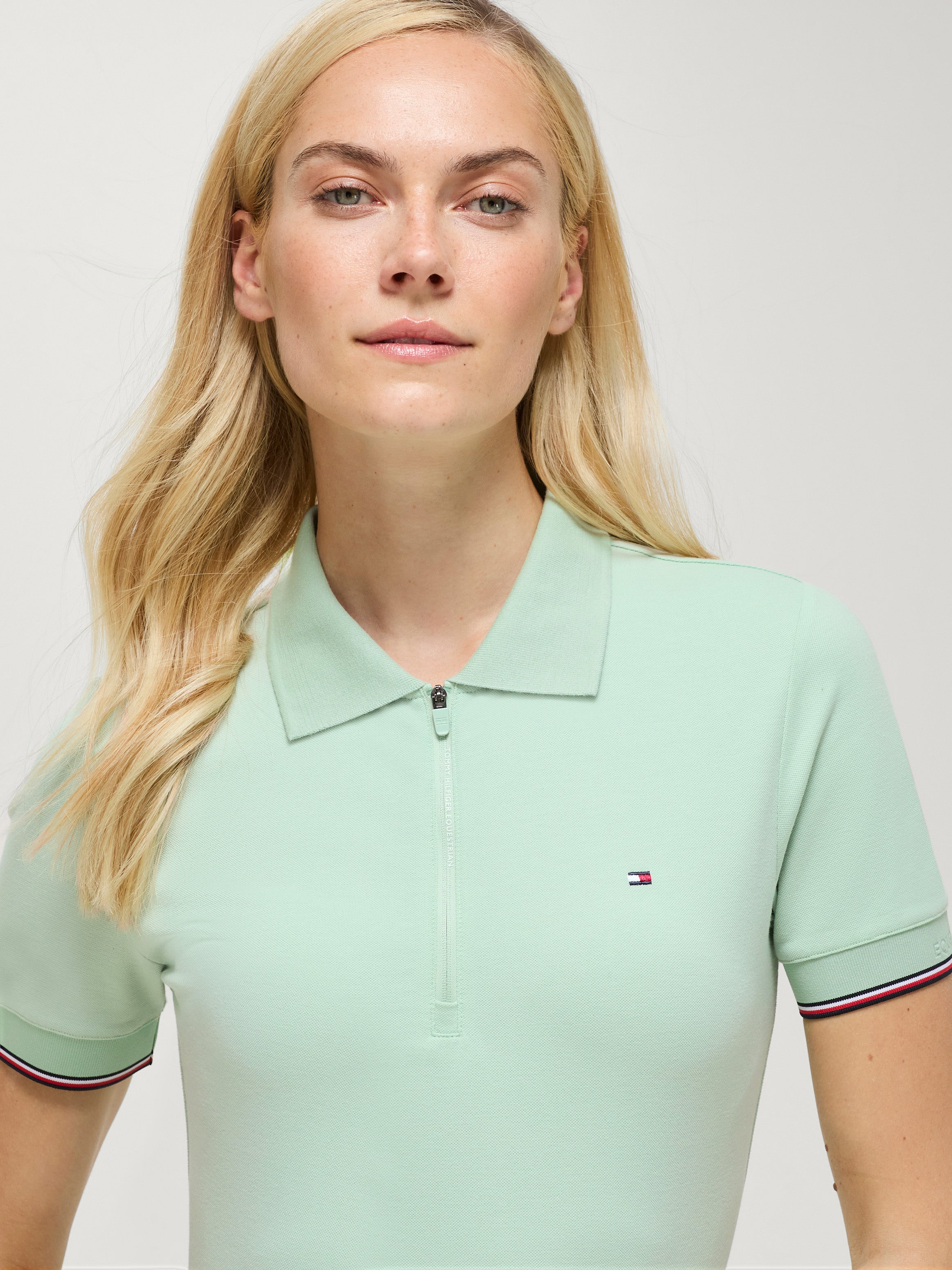 Tommy Hilfiger Equestrian Anaheim Zip Poloshirt BELAIR MINT