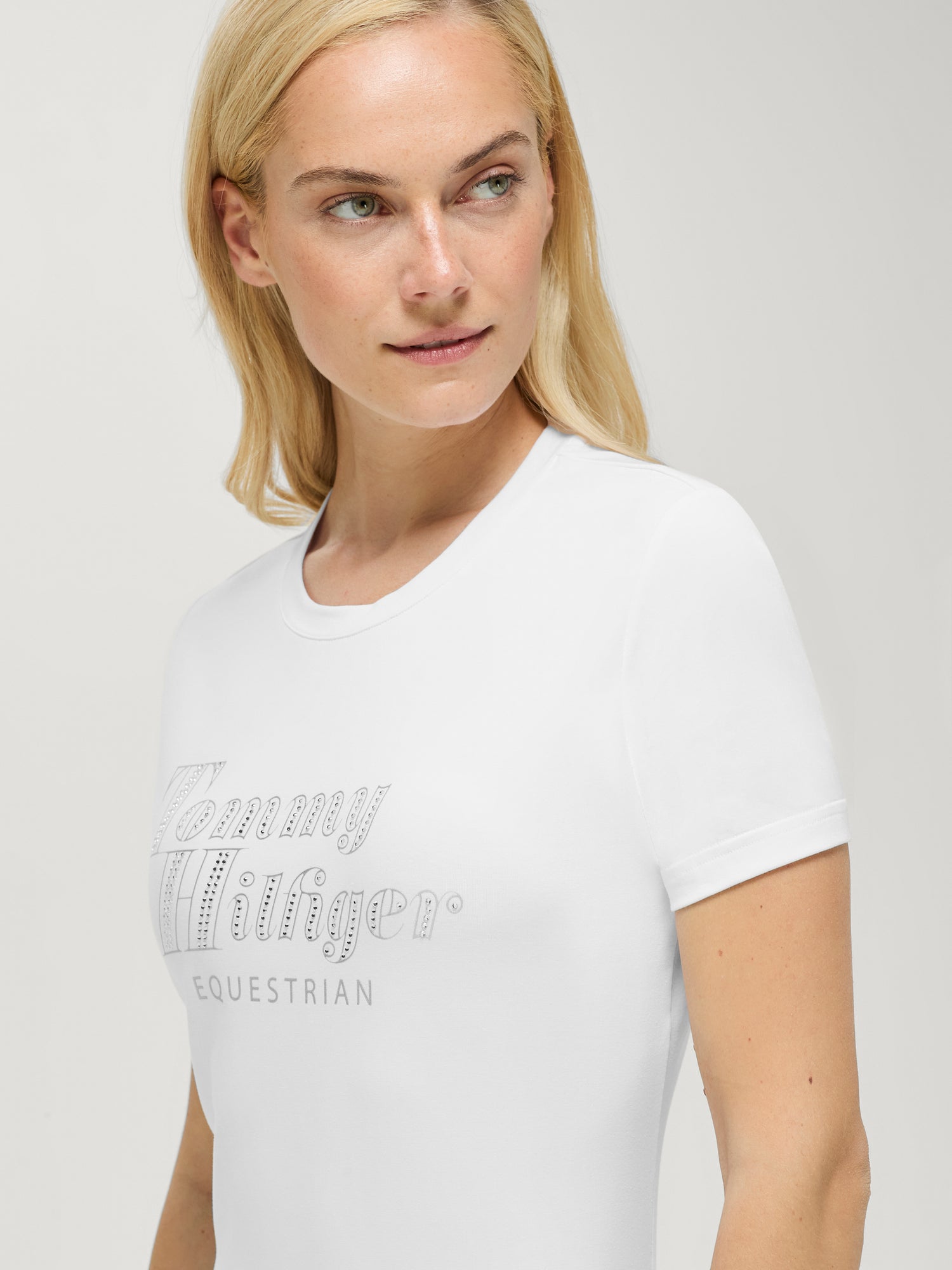 Tommy Hilfiger Equestrian Malibu Rhinestone T-Shirt OPTIC WHITE