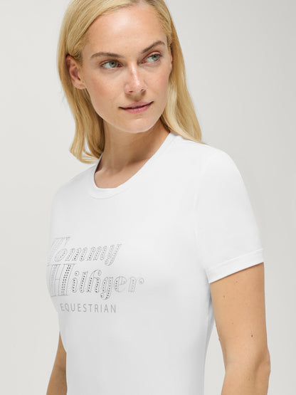 Tommy Hilfiger Equestrian Malibu Rhinestone T-Shirt OPTIC WHITE